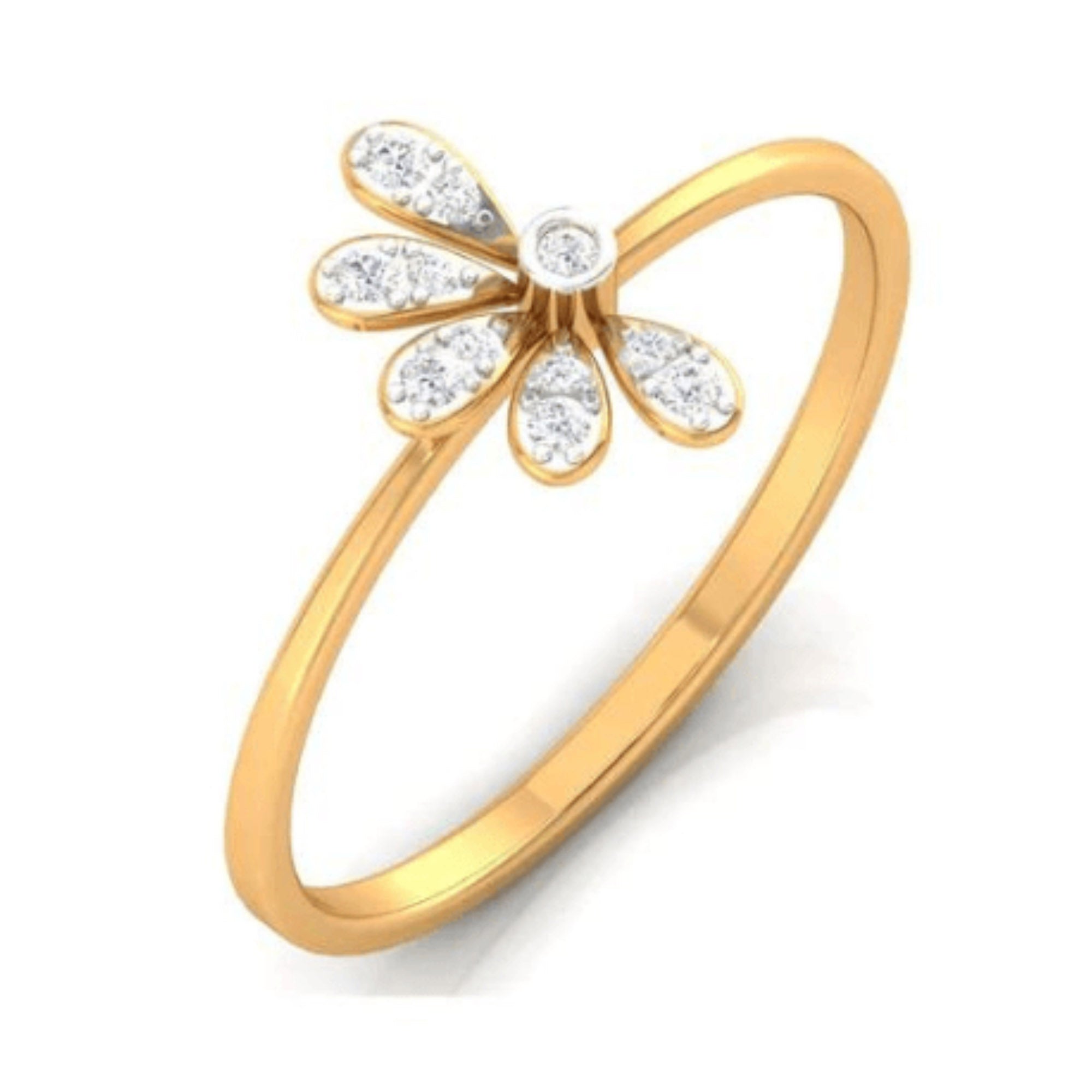 Sterling Silver Half Flower Ring