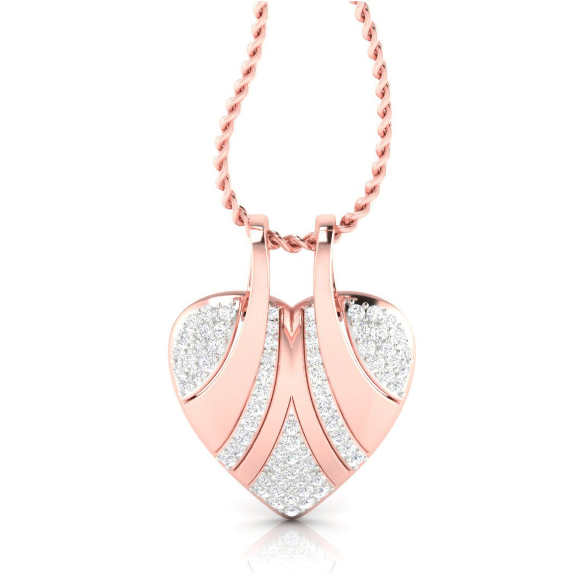 Rose Gold Diamond Heart Pendant