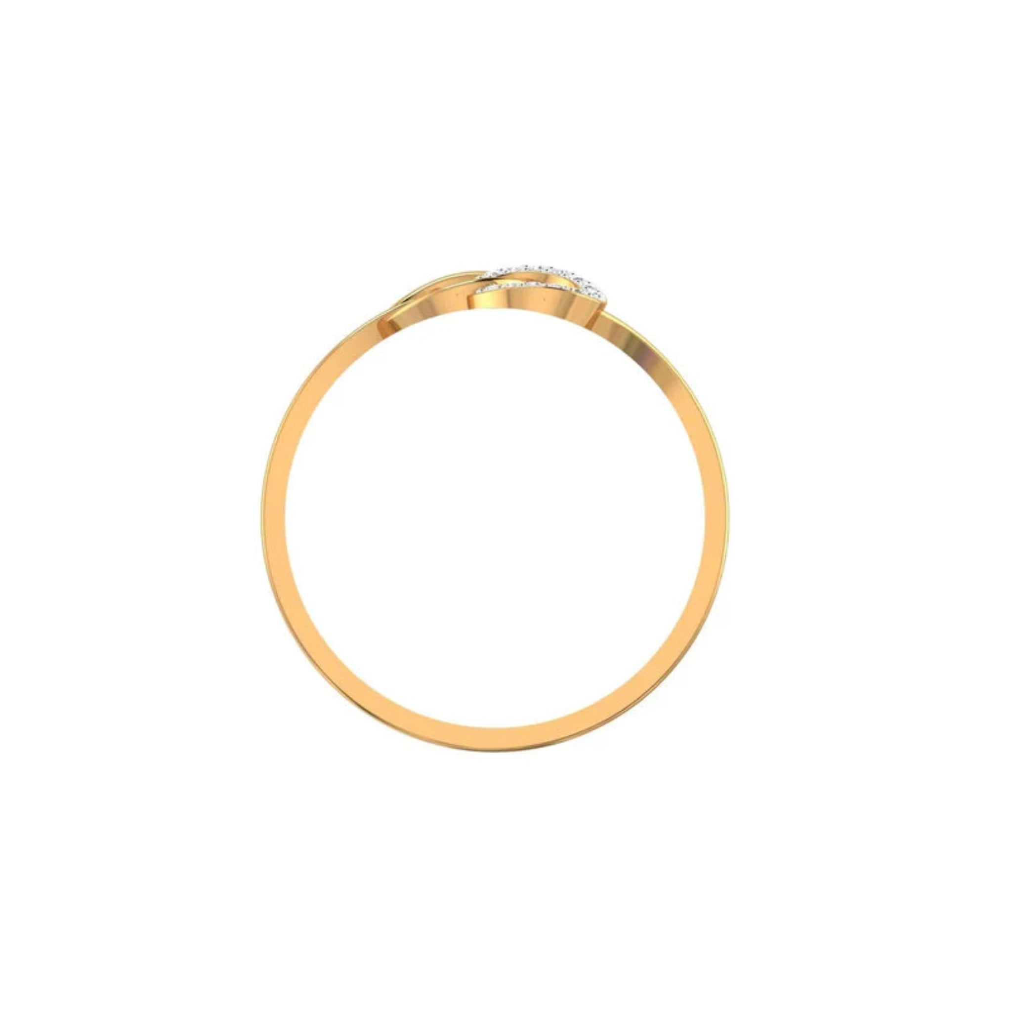 Yellow Gold Adjustable Silver Asymmetric Loops Abstract Shape Ring For Woman