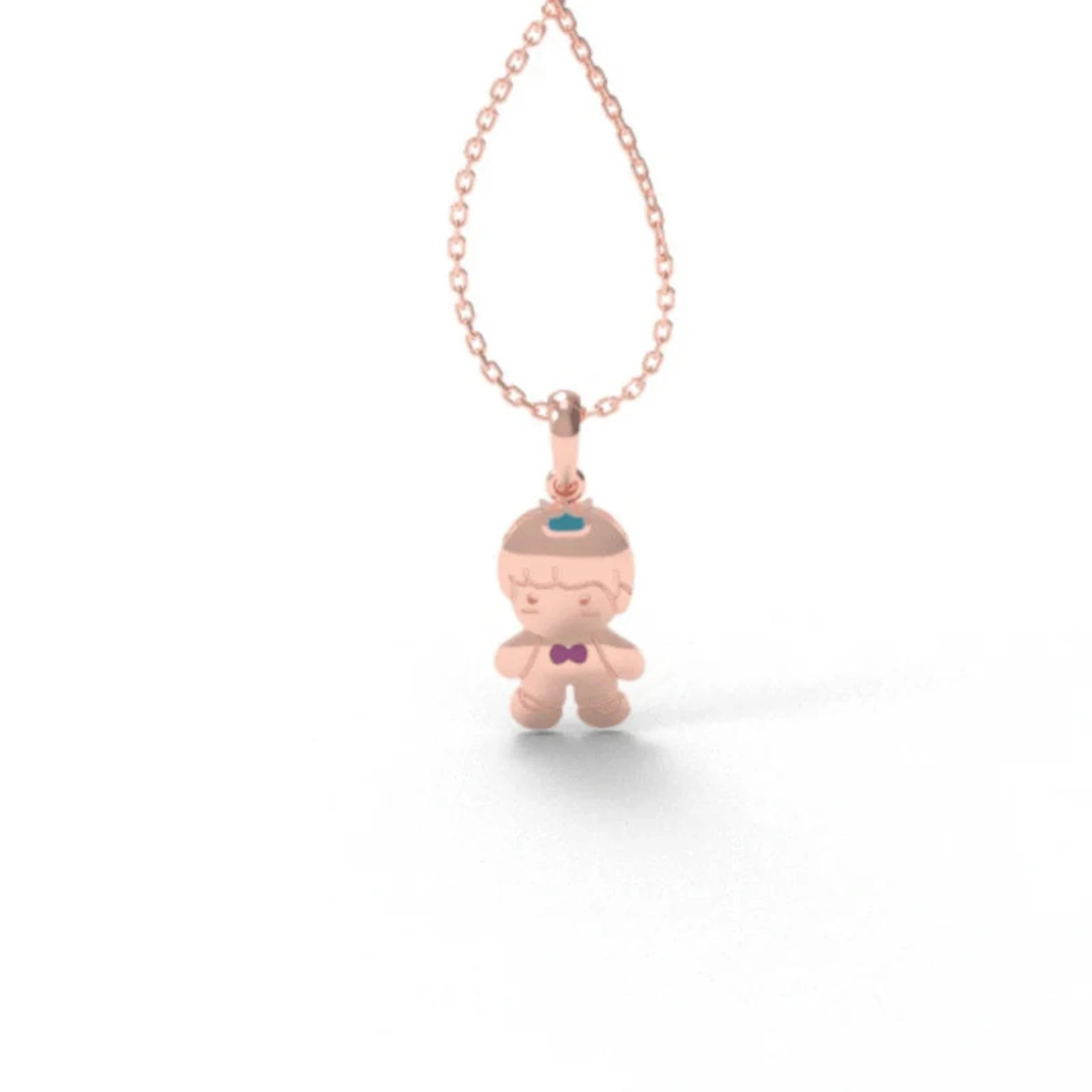 Silver Adorable Childlike Character Rose Gold Pendant For Kids