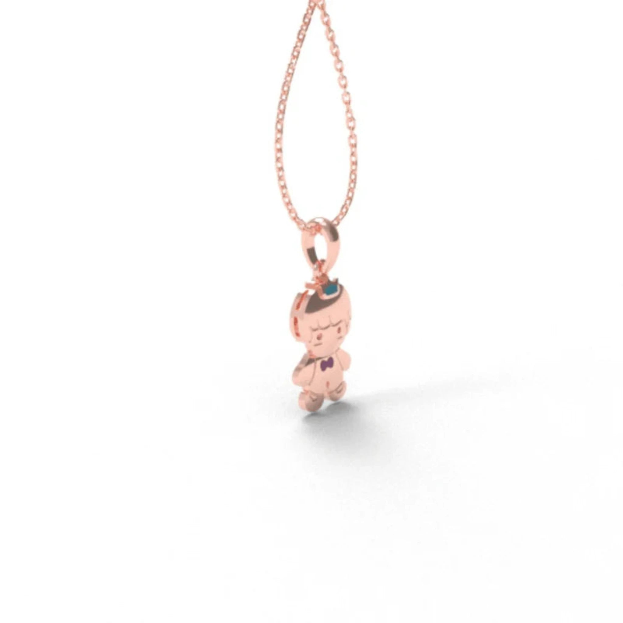 Silver Adorable Childlike Character Rose Gold Pendant For Kids