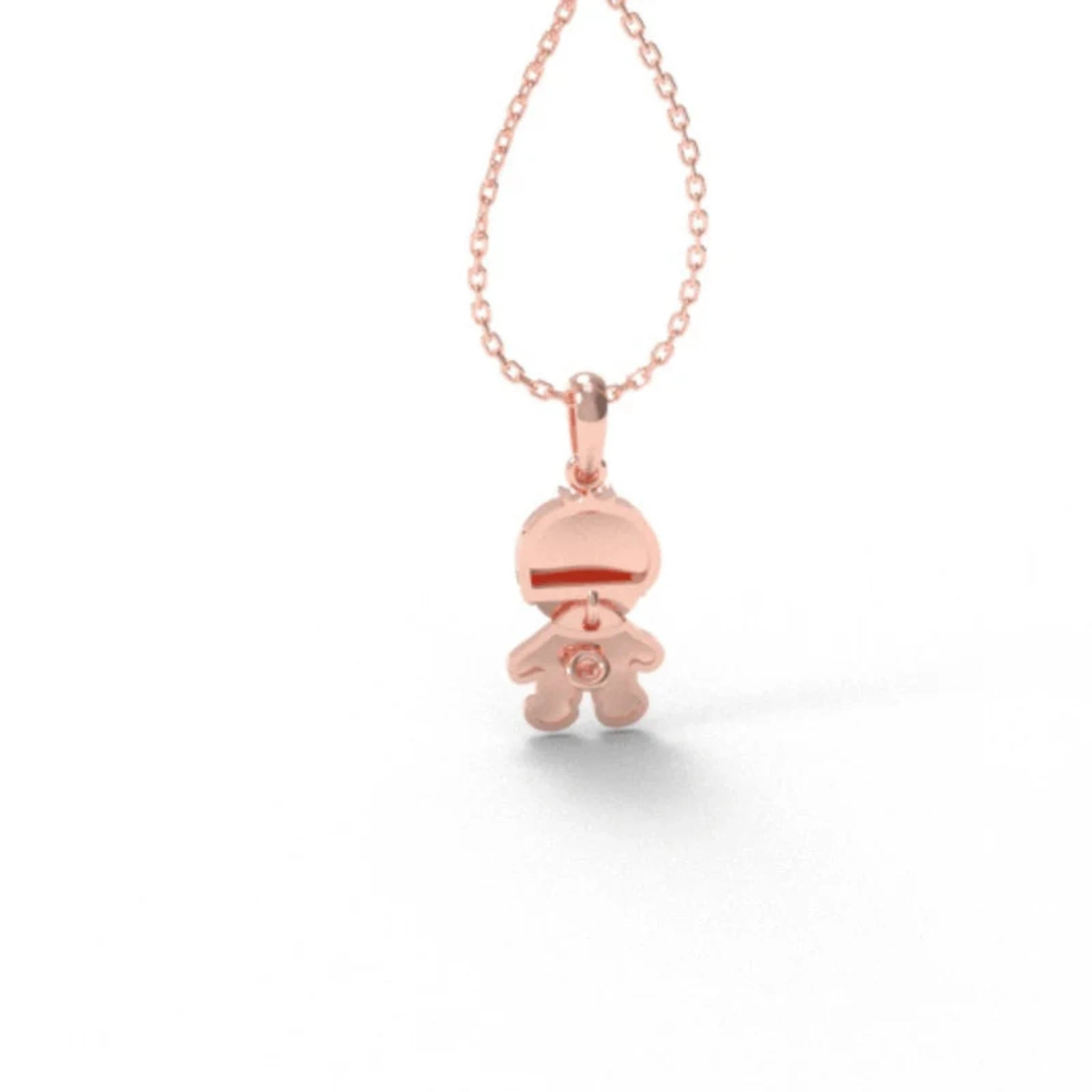 Silver Adorable Childlike Character Rose Gold Pendant For Kids
