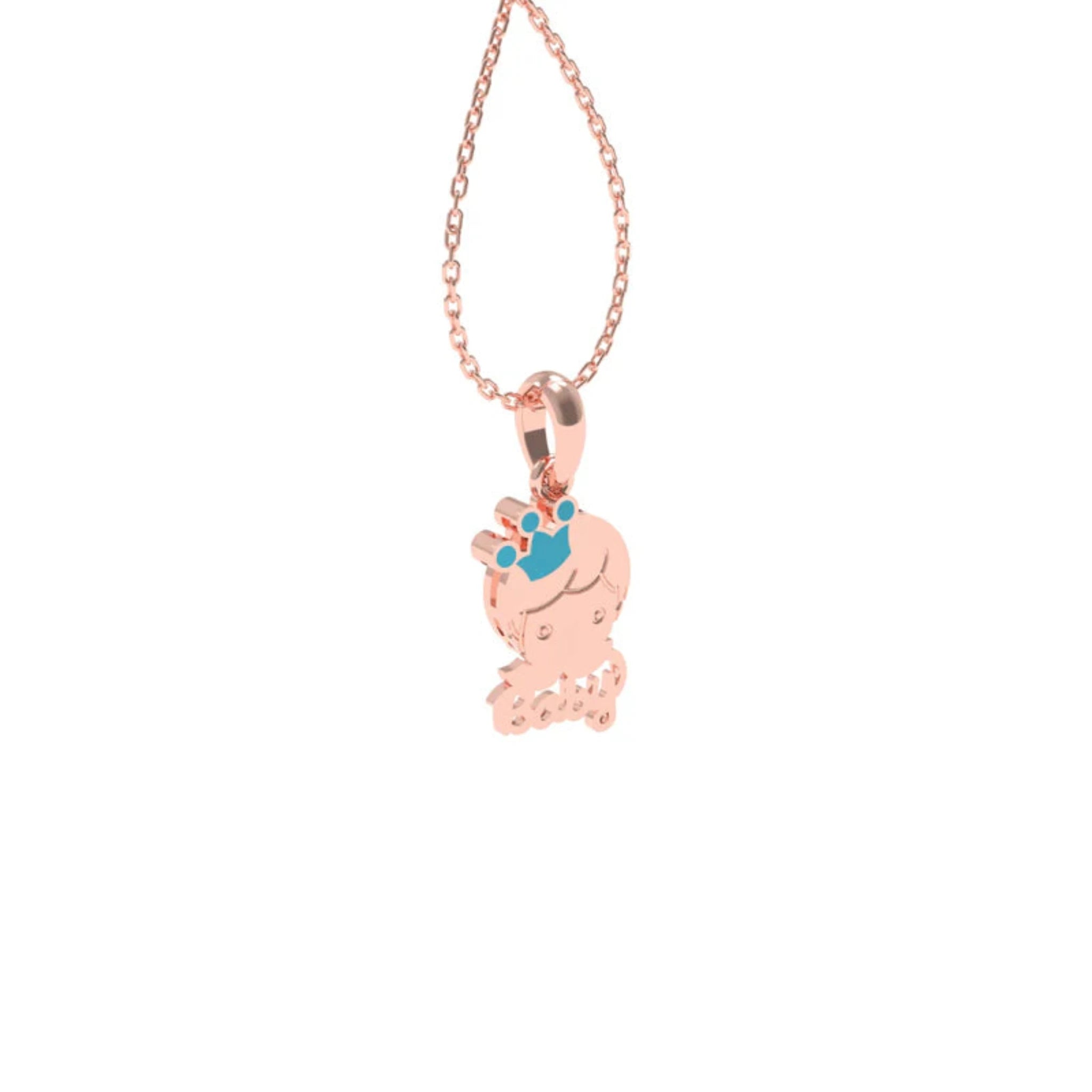 Silver Newborn Baby's Blissful Minimalist Child's Face Rose Gold Pendant For Kids