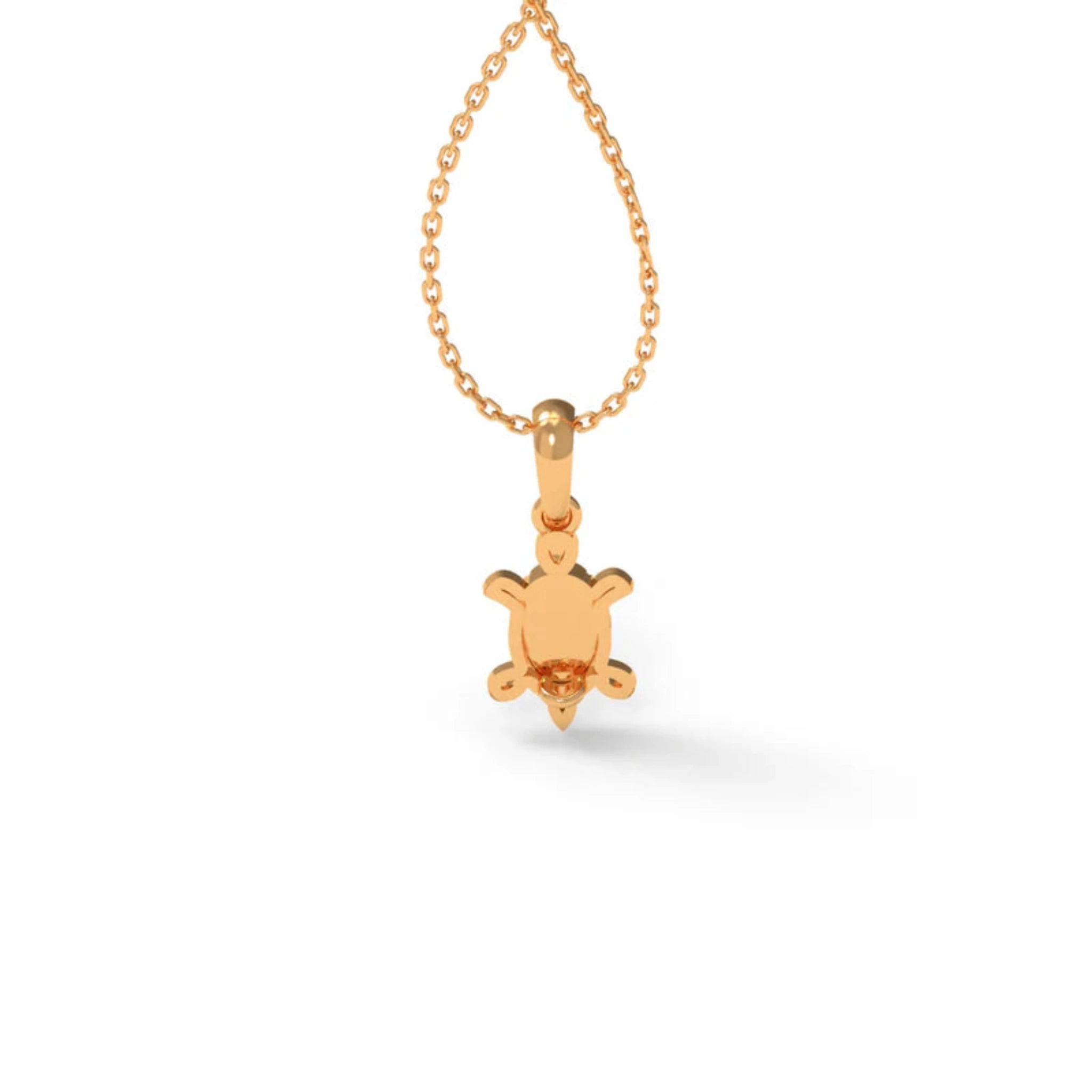 Silver Animal-Themed Inspired Turtle Figure Yellow Gold Pendant For Kids