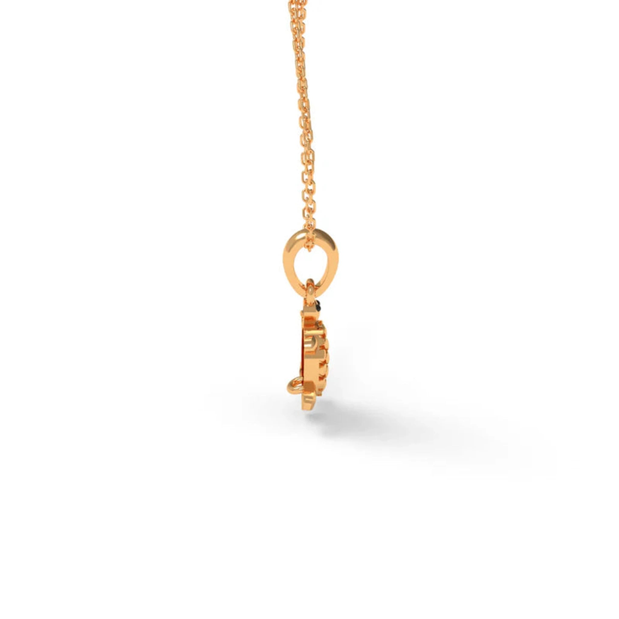 Silver Animal-Themed Inspired Turtle Figure Yellow Gold Pendant For Kids