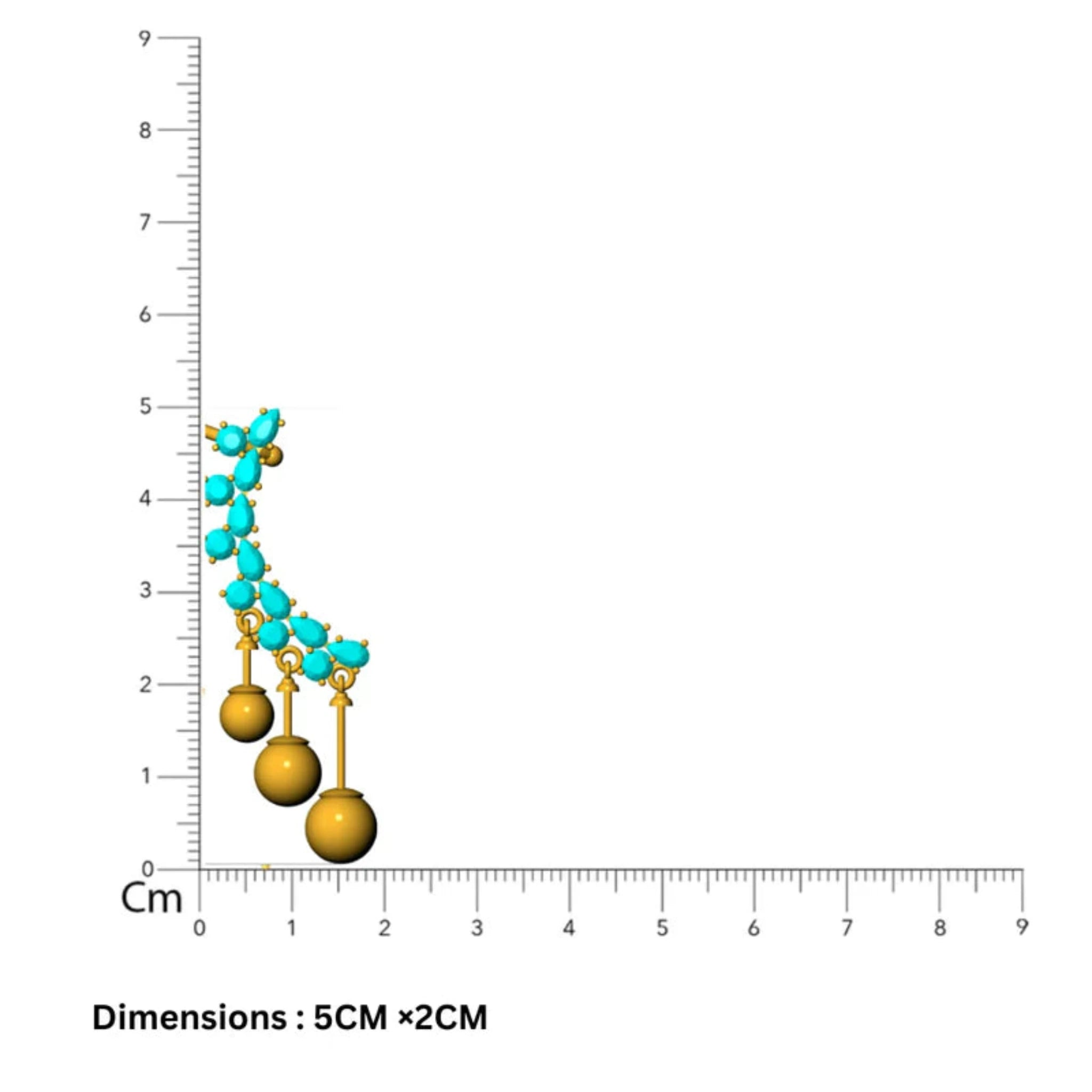 Silver Crystals Simulated Pearl Chain Cuff White Gold Statement Earrings For Woman