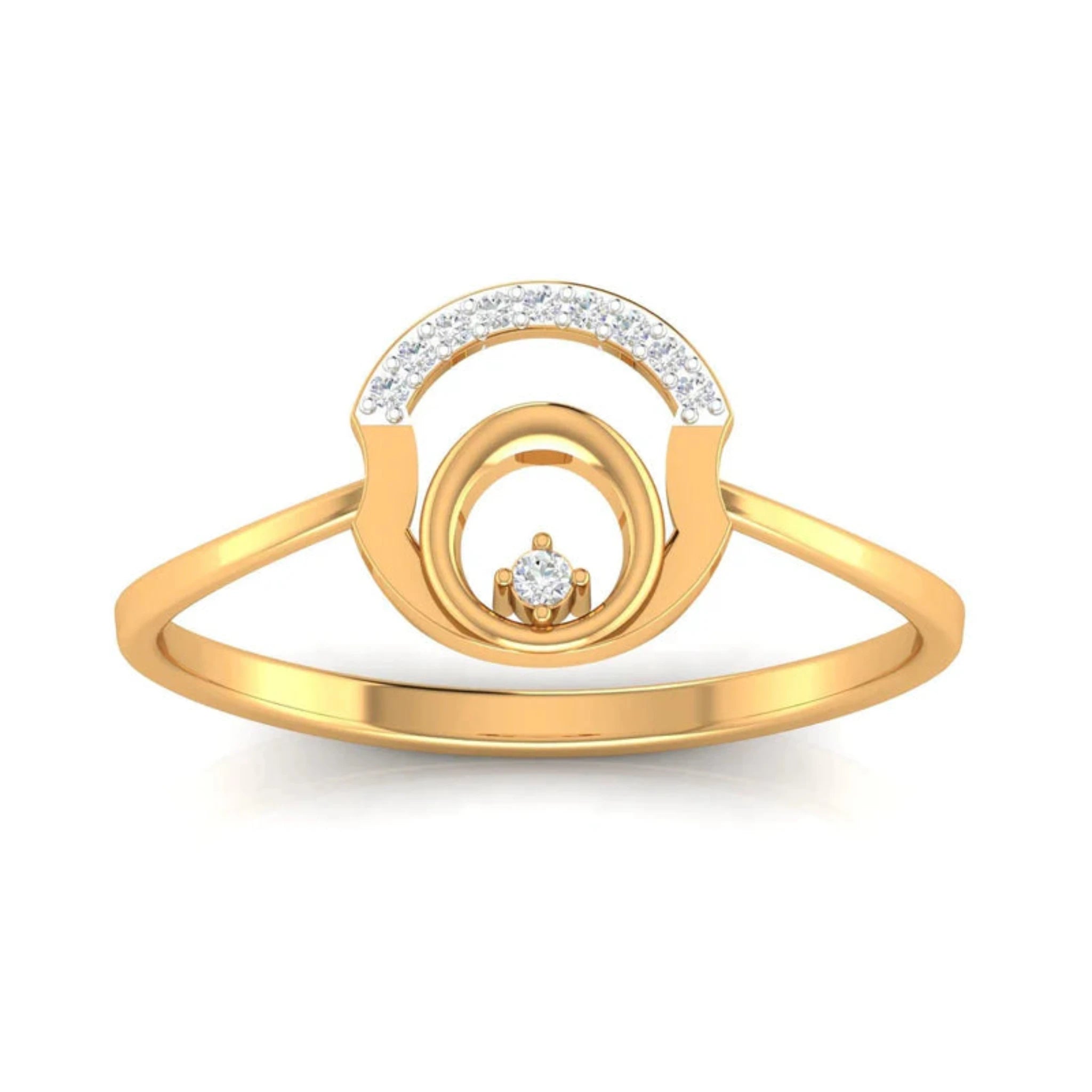 Silver Yellow Gold Adjustable Fusion Geometric Circles Ring For Woman