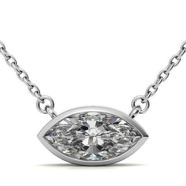 925 Sterling Silver Elegant Solitaire Pendant AUS-656 - Auory