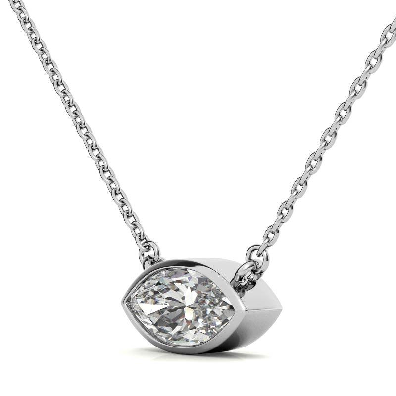 925 Sterling Silver Elegant Solitaire Pendant AUS-656 - Auory