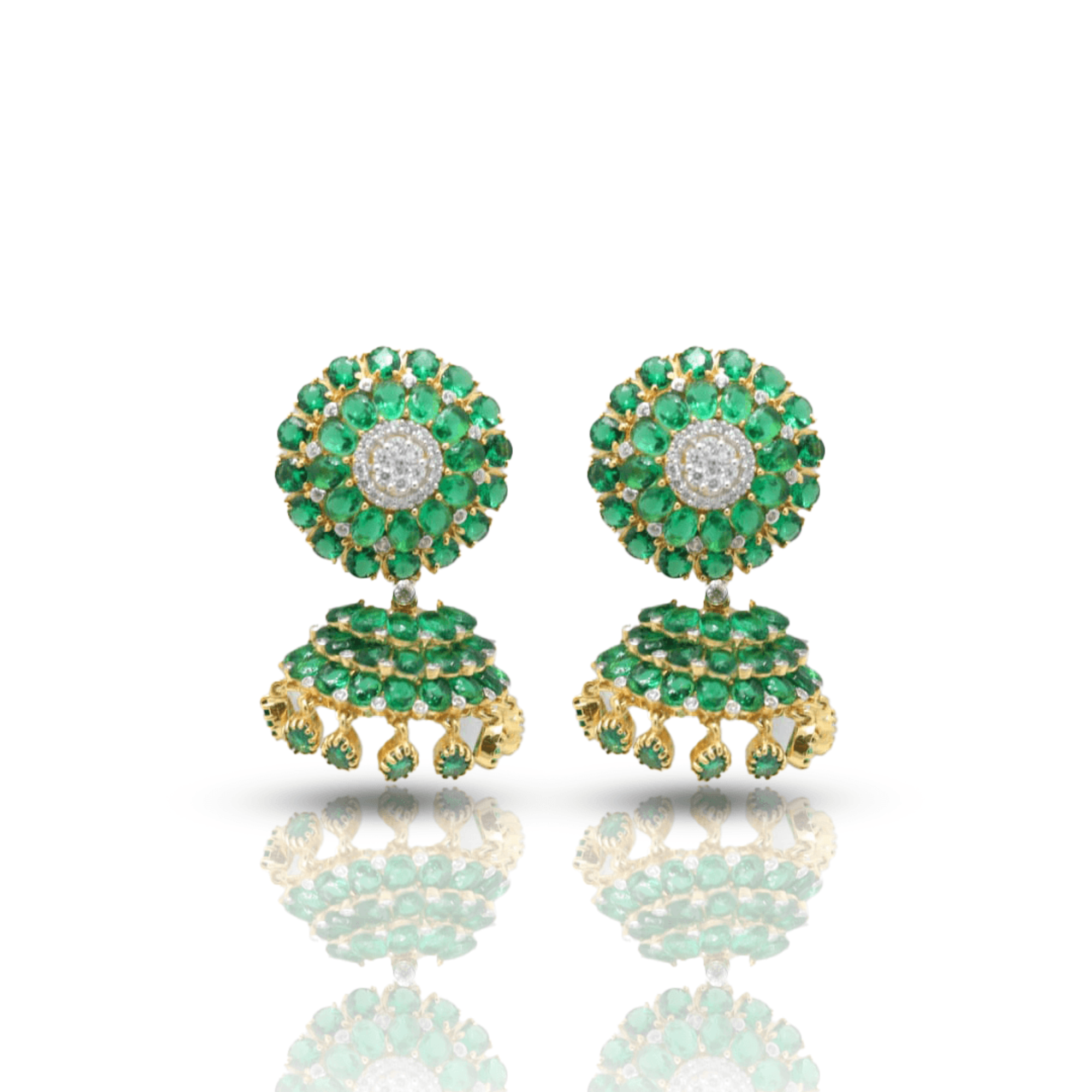 Queen Didda Emerald Jhumka Earrings