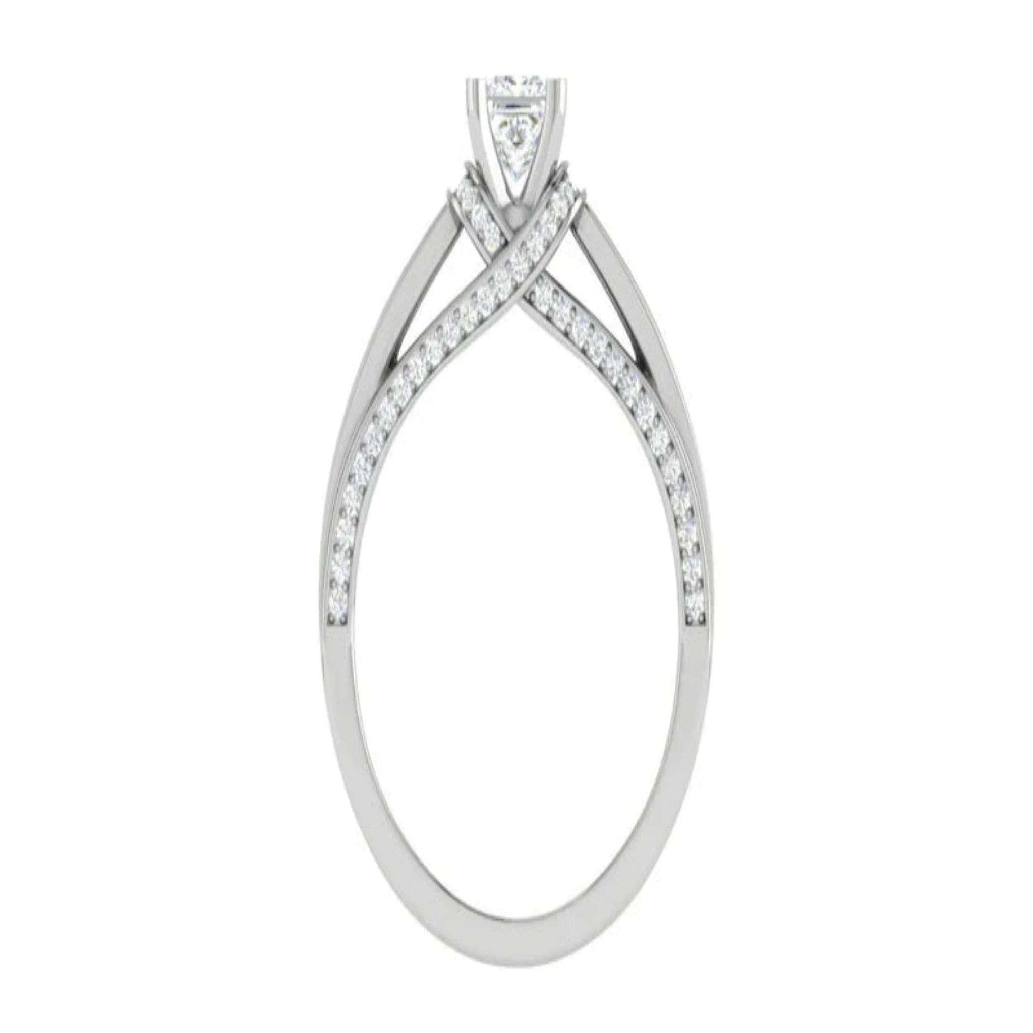 White Gold Adjustable Silver Twisted Brilliant Cut Eternity Ring For Woman