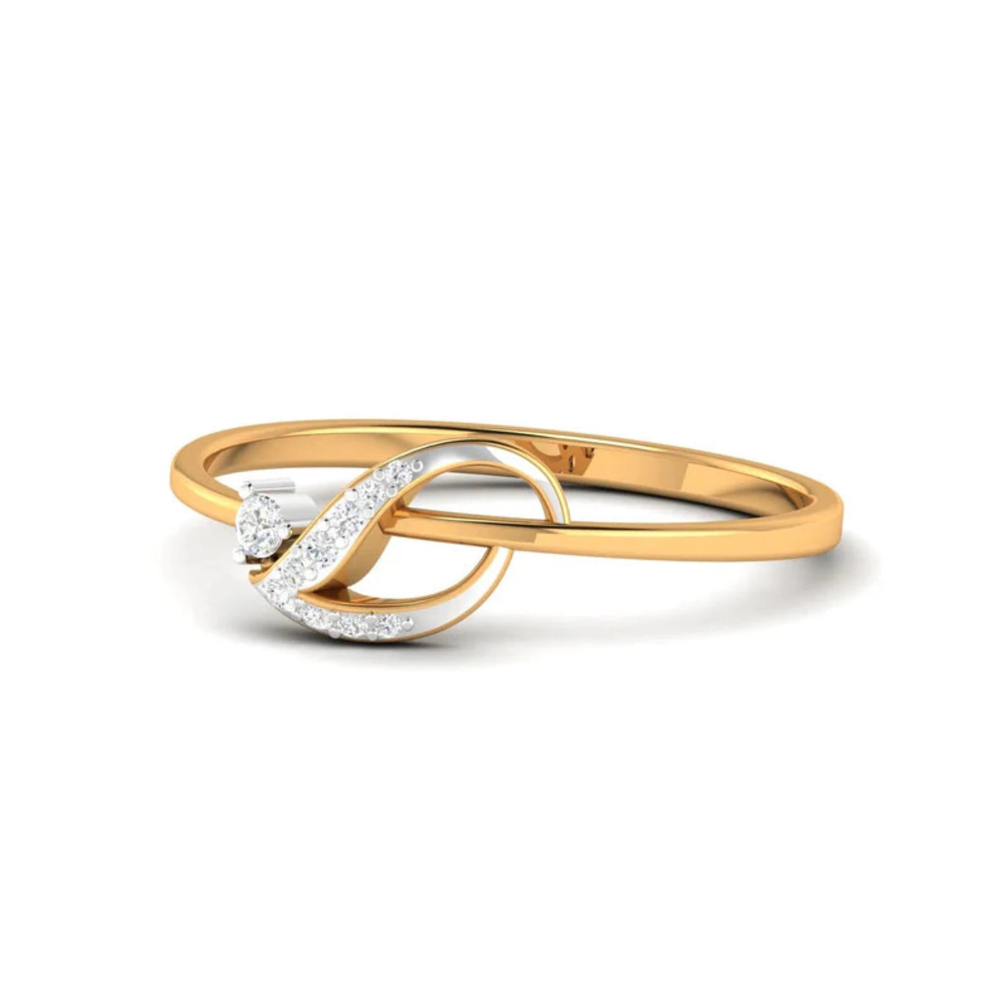 Silver Yellow Gold Adjustable Infinity Leaf Elegant Twist Stackable Ring For Woman