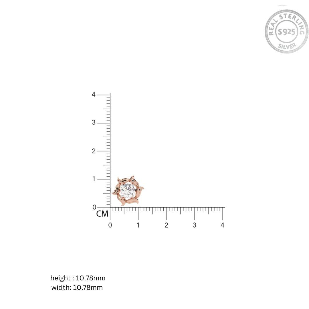 Rose Gold Adjustable Silver Flowerettes Stud Earring For Woman