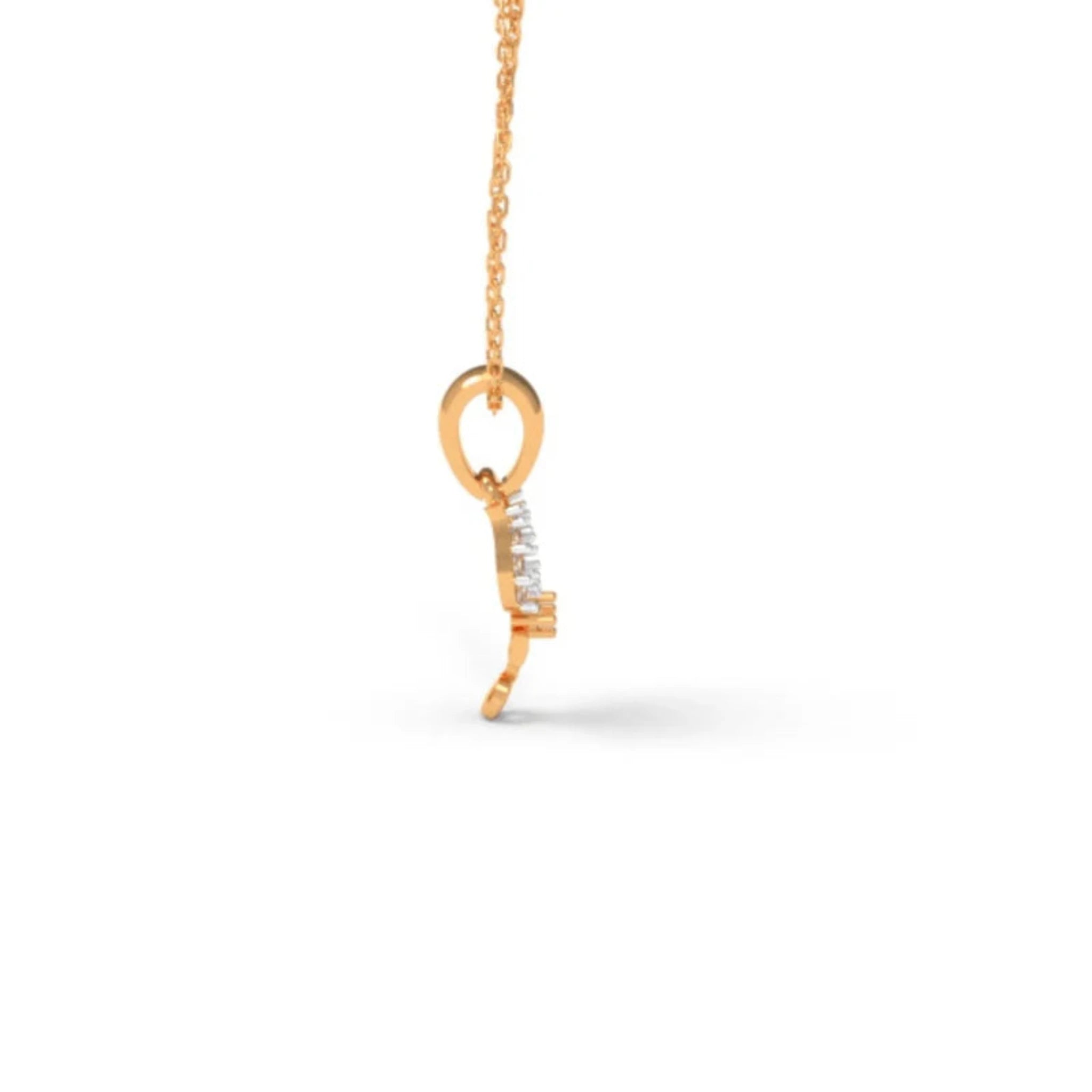 Religious Trishul Yellow Gold Silver Delicate Pendant For Kids