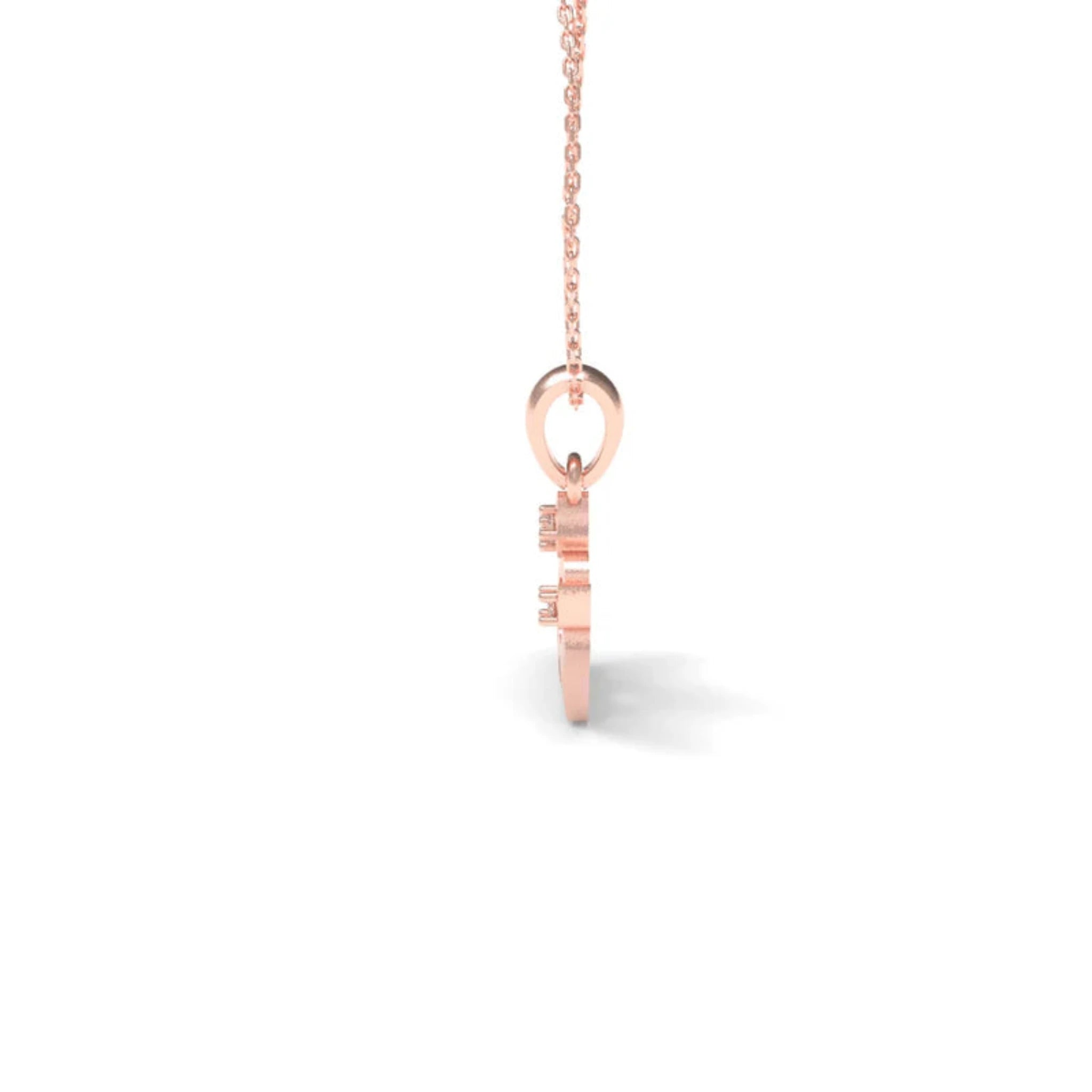 Silver Majestic Prong-Set Glittering Clear Stones Crown Charm Rose Gold Pendant For Kids