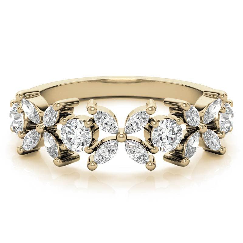 925 Sterling Silver "Marquise Blossom" Women's Band - Auory