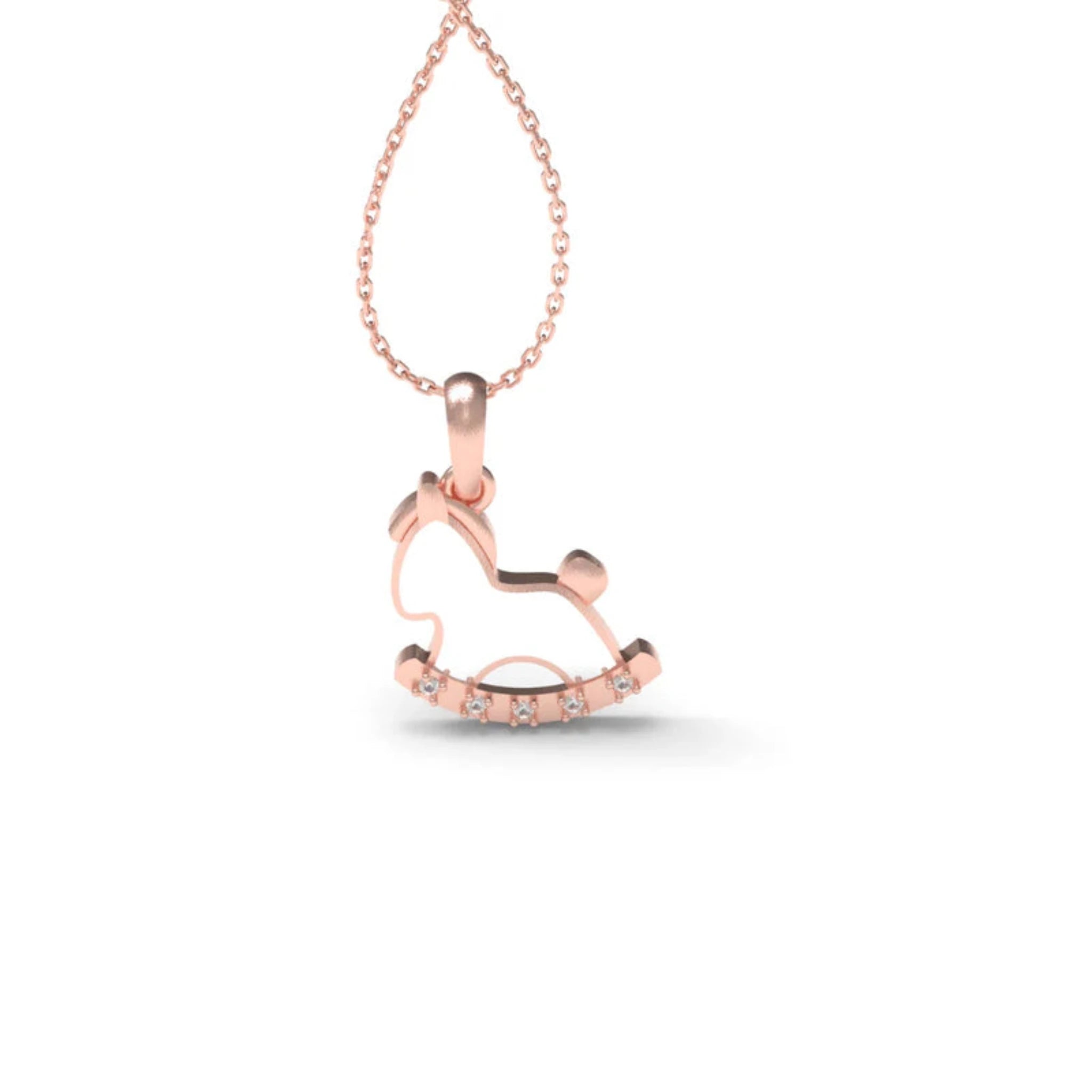 Silver Unicorn Rose Gold Pendant For Kids