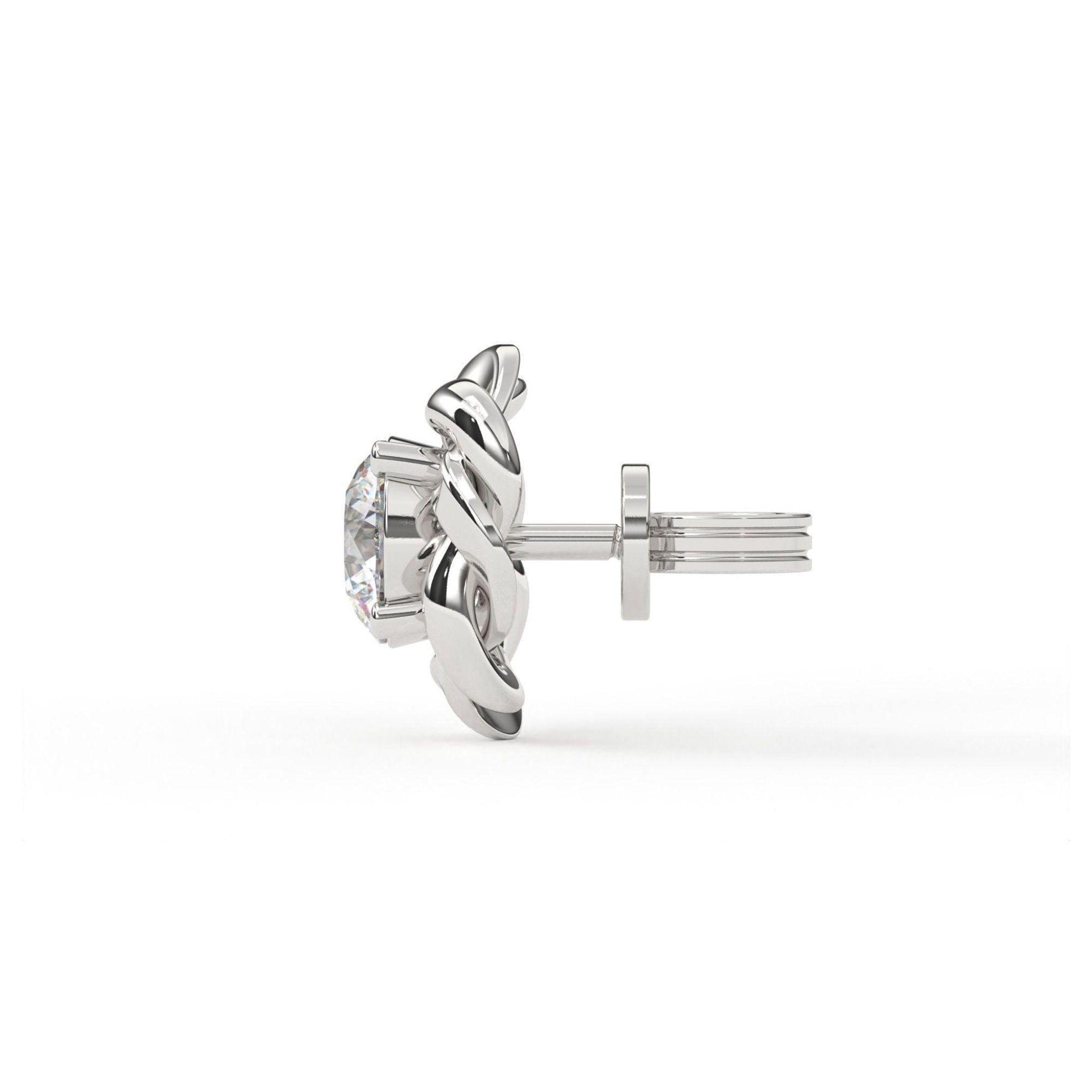 Delicate Floral Knot Silver White Gold Plated Earrings For Women