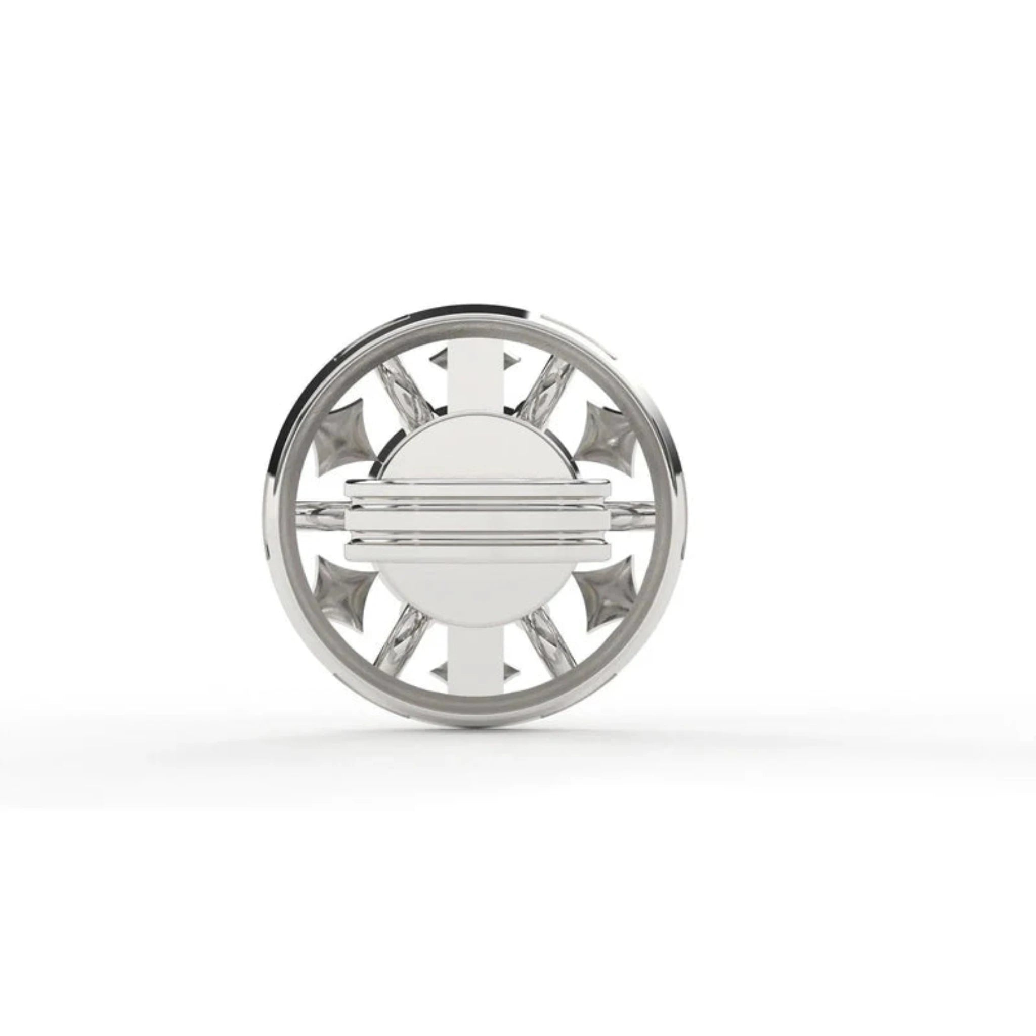 White Gold Adjustable Silver Floral Round Stud Earring For Woman