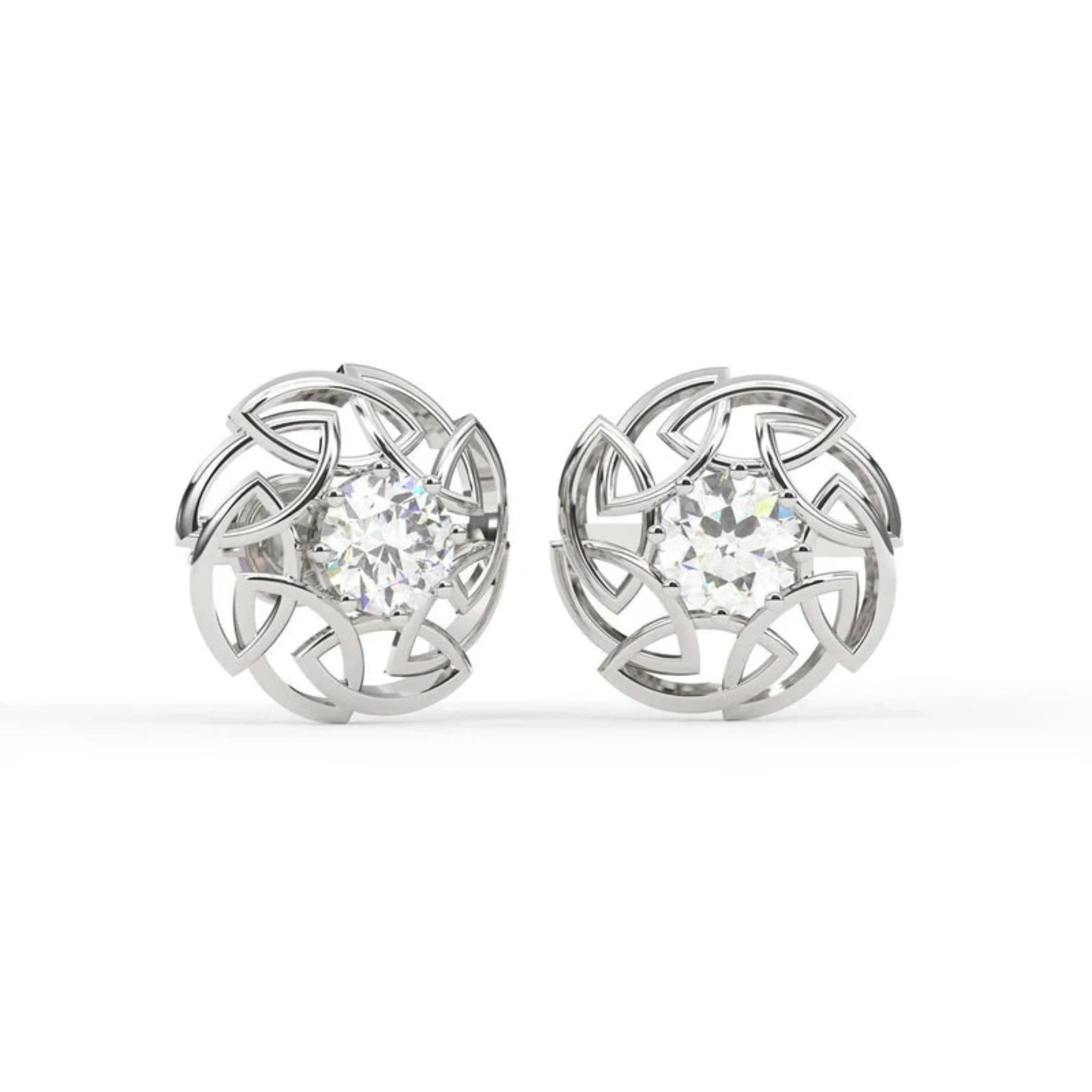 White Gold Adjustable Silver Blommer Stud Earring For Woman