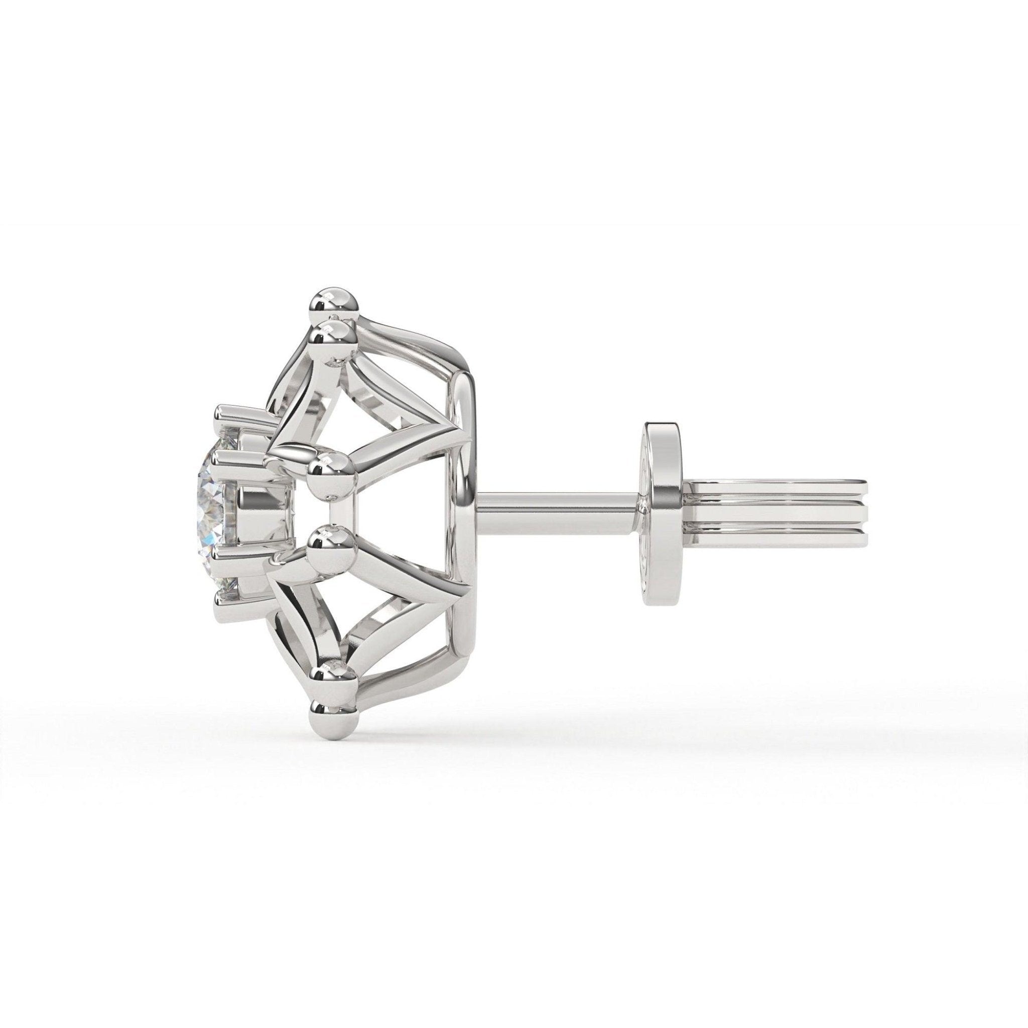 Geometric Floral Silver White Gold Plated Earring For Women
