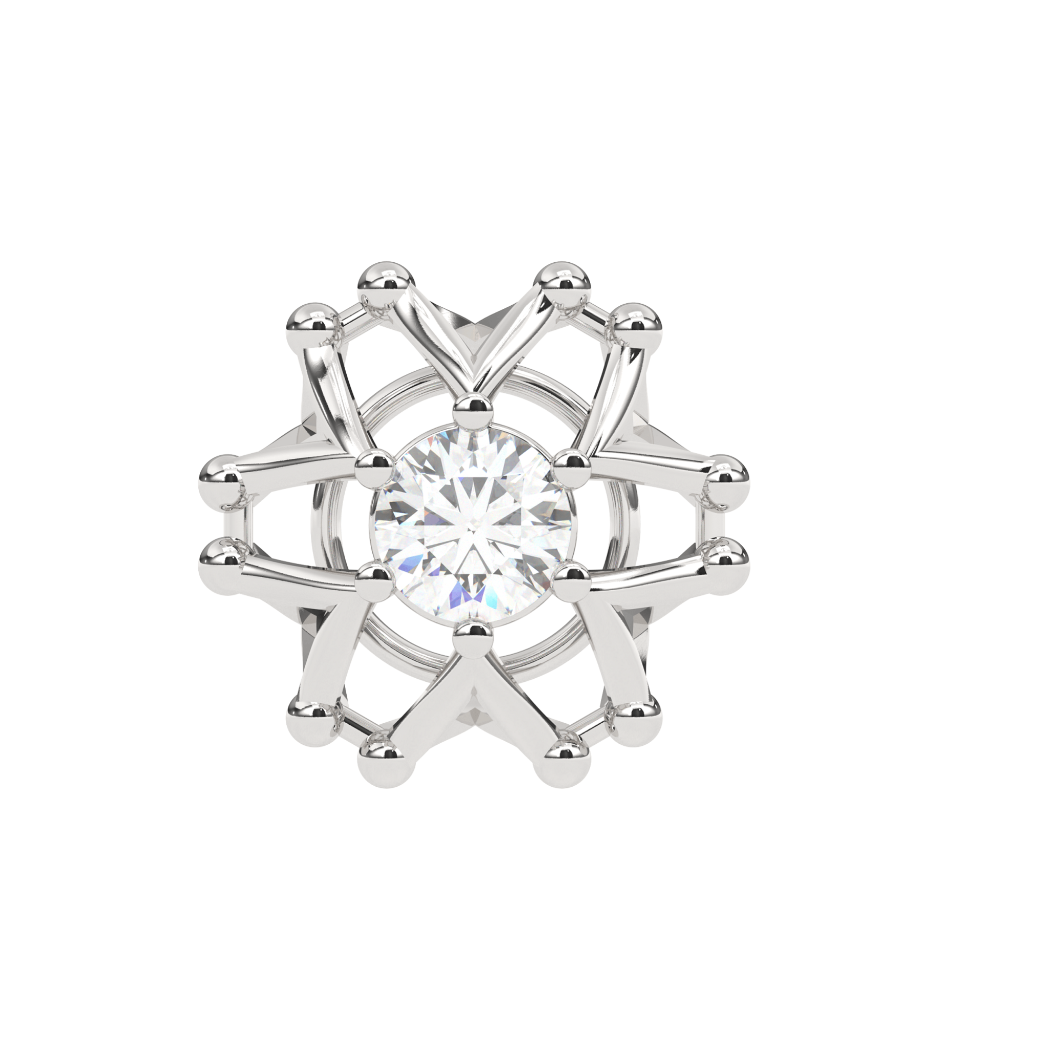 Geometric Floral Silver White Gold Plated Earring For Women