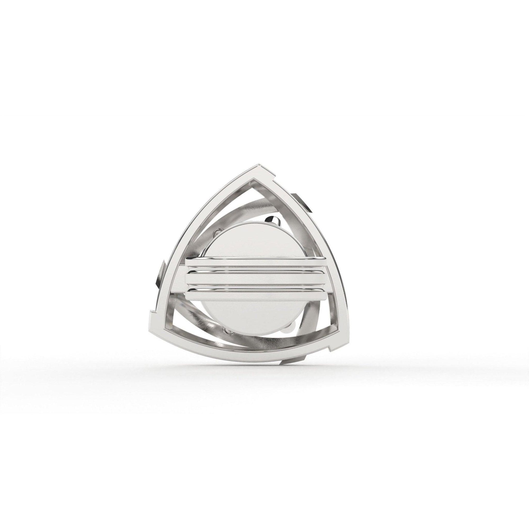 Stylish Triangular Silver White Gold Plated Earrings For Women