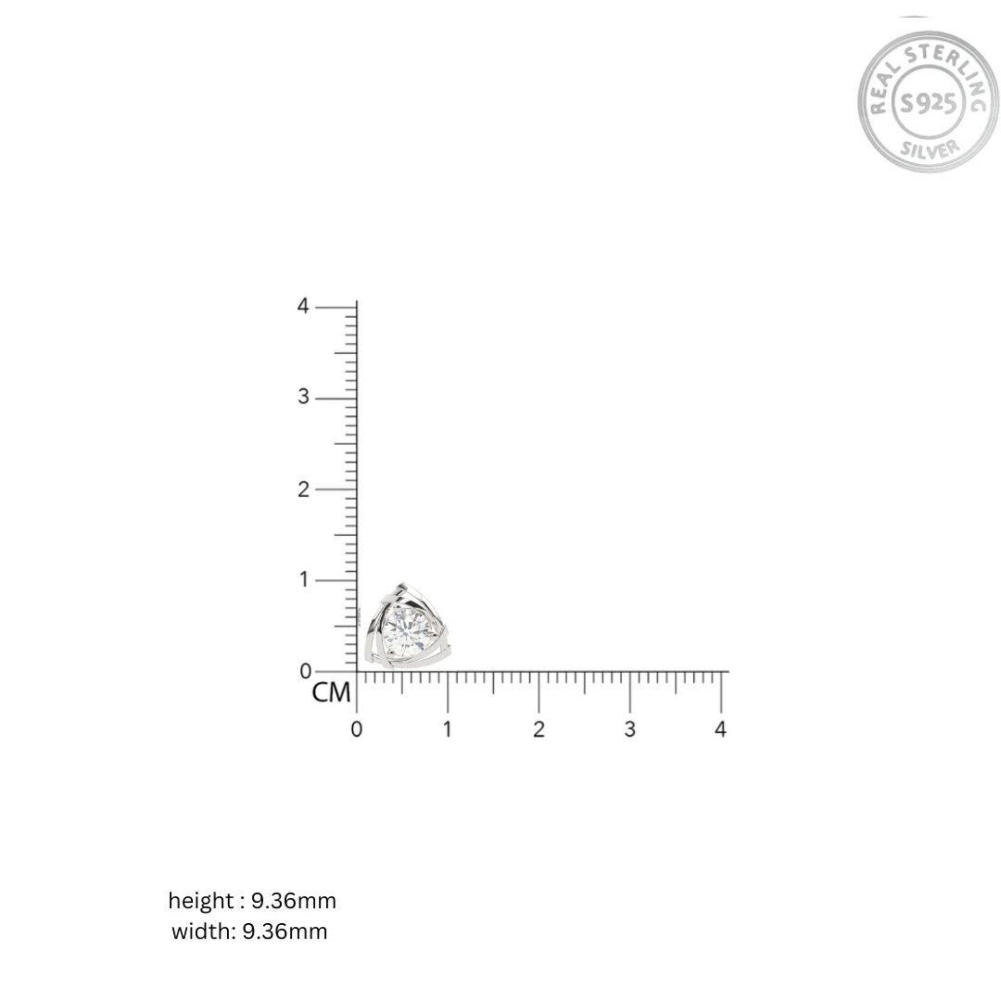 Stylish Triangular Silver White Gold Plated Earrings For Women