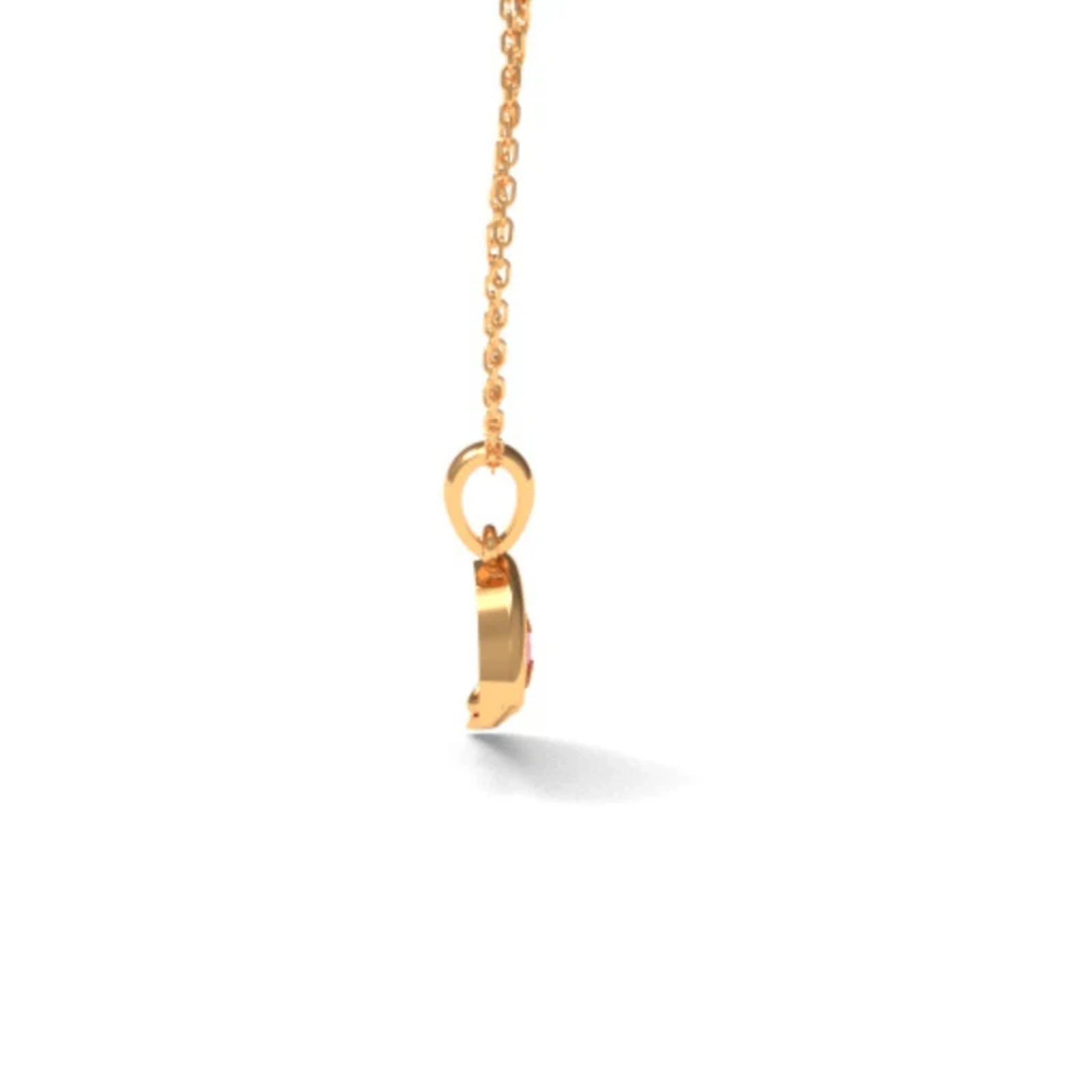 Petite Pink Enamel Silver Yellow Gold Pizza Slice Pendant for Kids