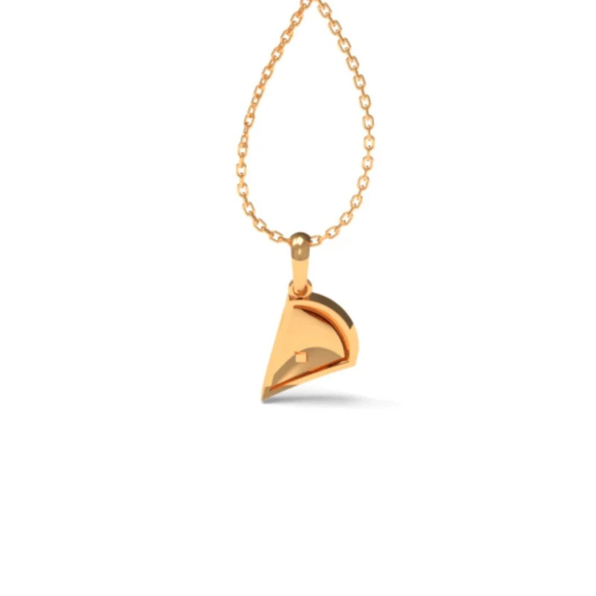 Petite Pink Enamel Silver Yellow Gold Pizza Slice Pendant for Kids