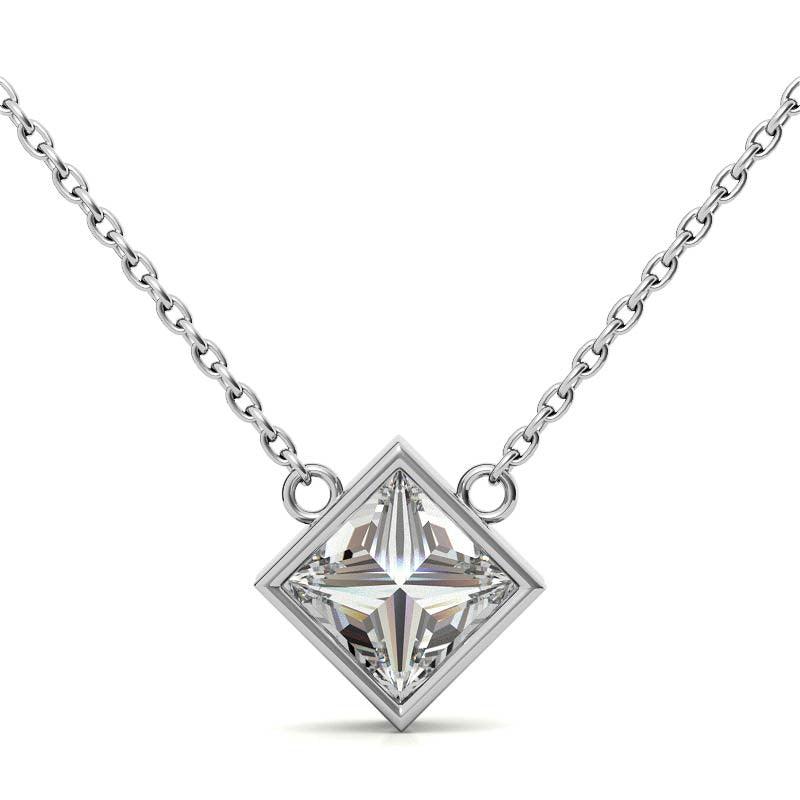 925 Sterling Silver Solo Sparkle Solitaire Pendant AUS-655 - Auory