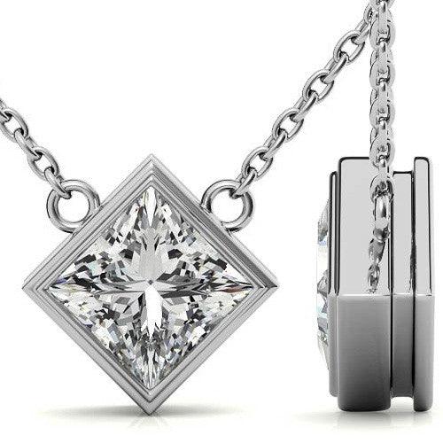 925 Sterling Silver Solo Sparkle Solitaire Pendant AUS-655 - Auory