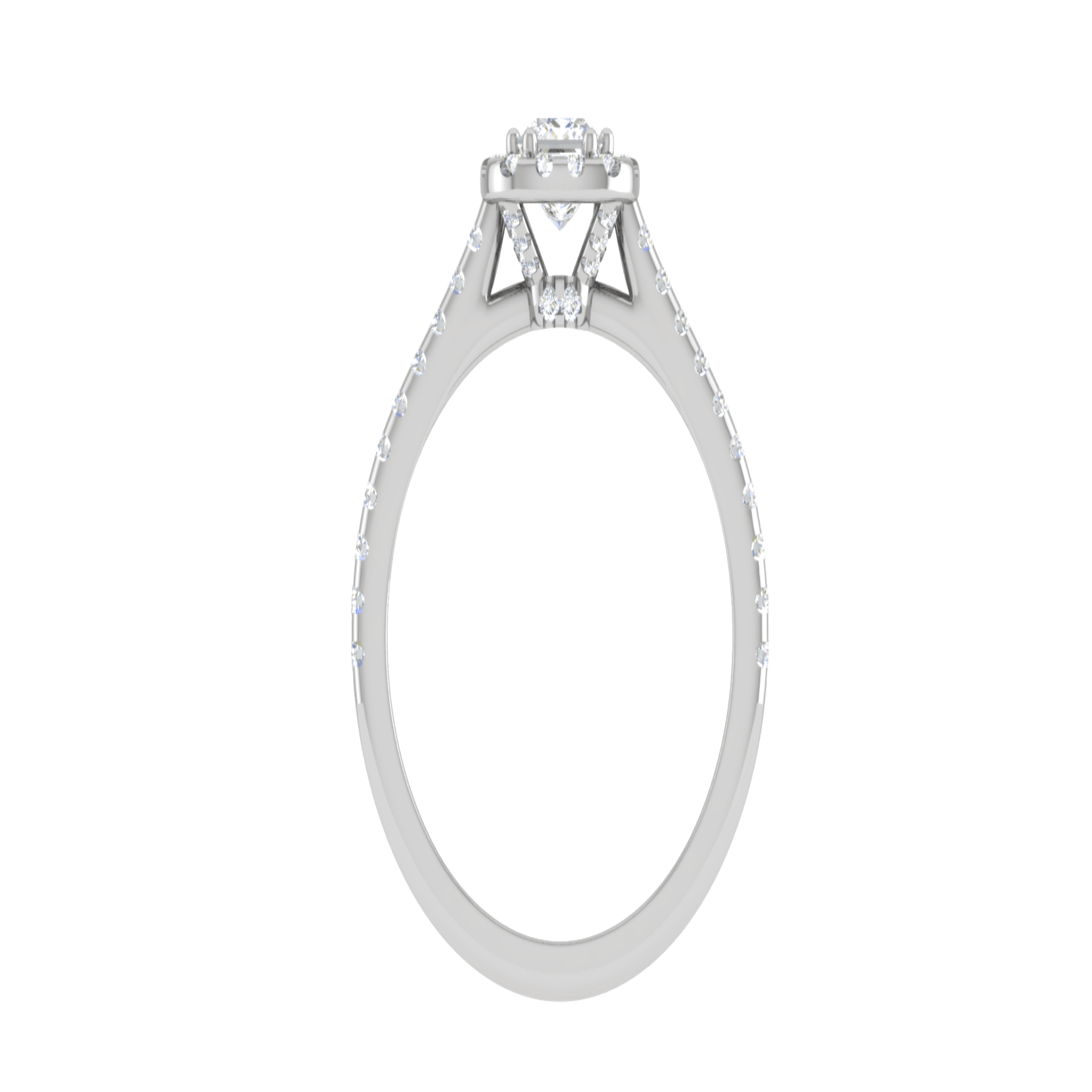 Solitaire White Gold Adjustable Silver Elegant Ring For Women