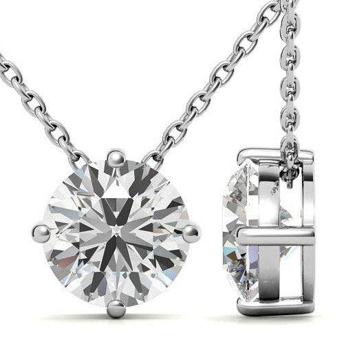 925 Sterling Silver Whispers Solitaire Pendant AUS-661 - Auory