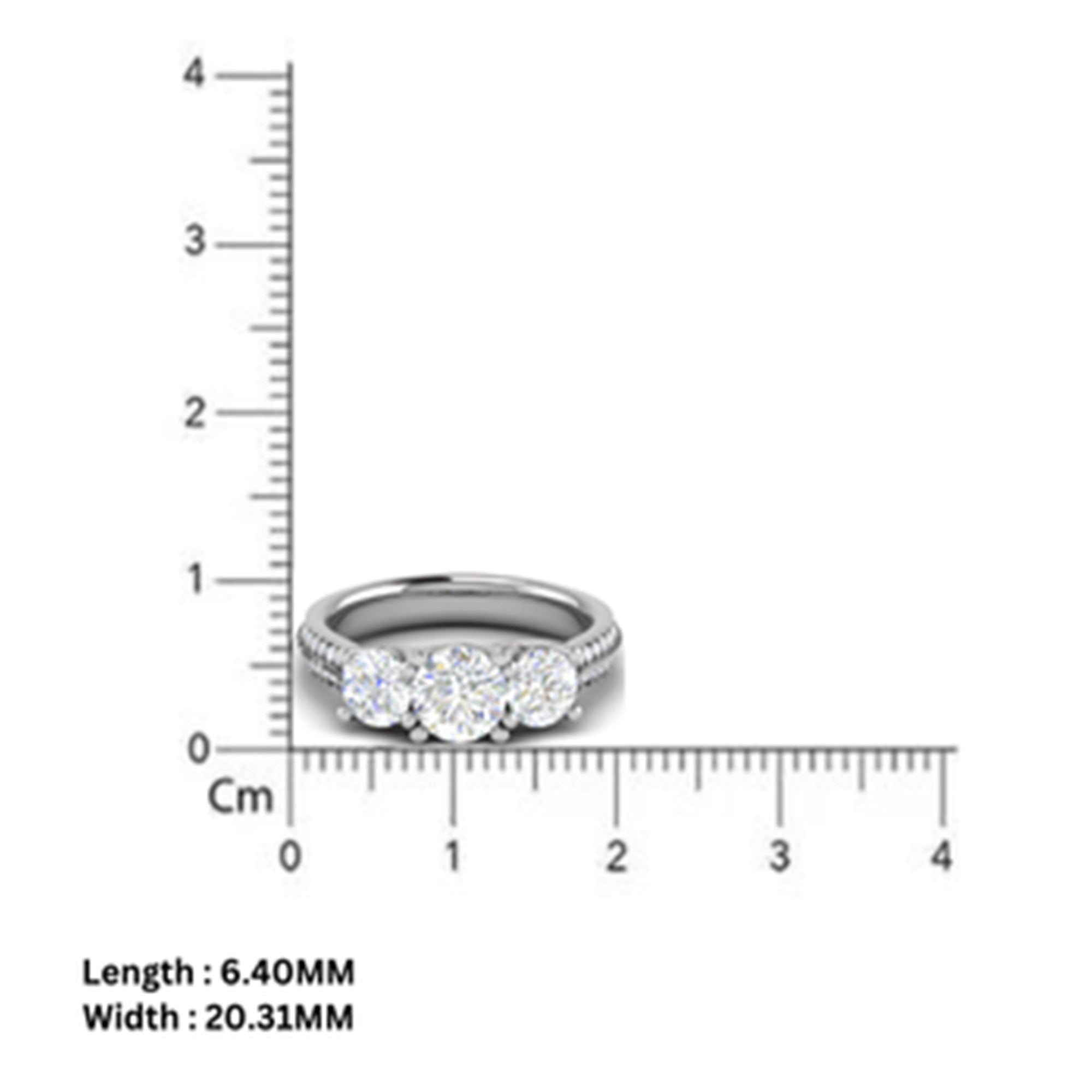 Stunning Three Stone Silver Ring
