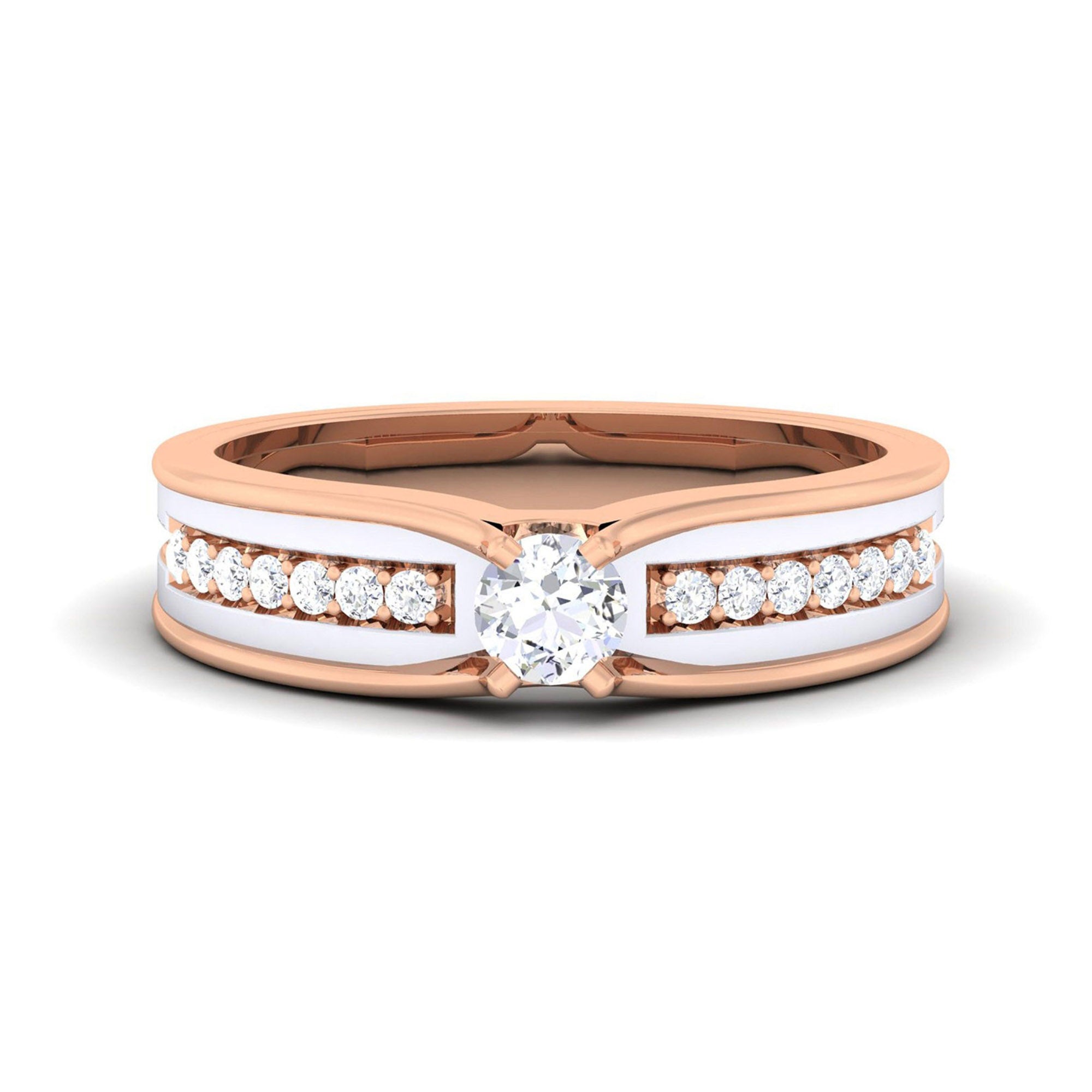 Elegant Pave Dual Tone Band