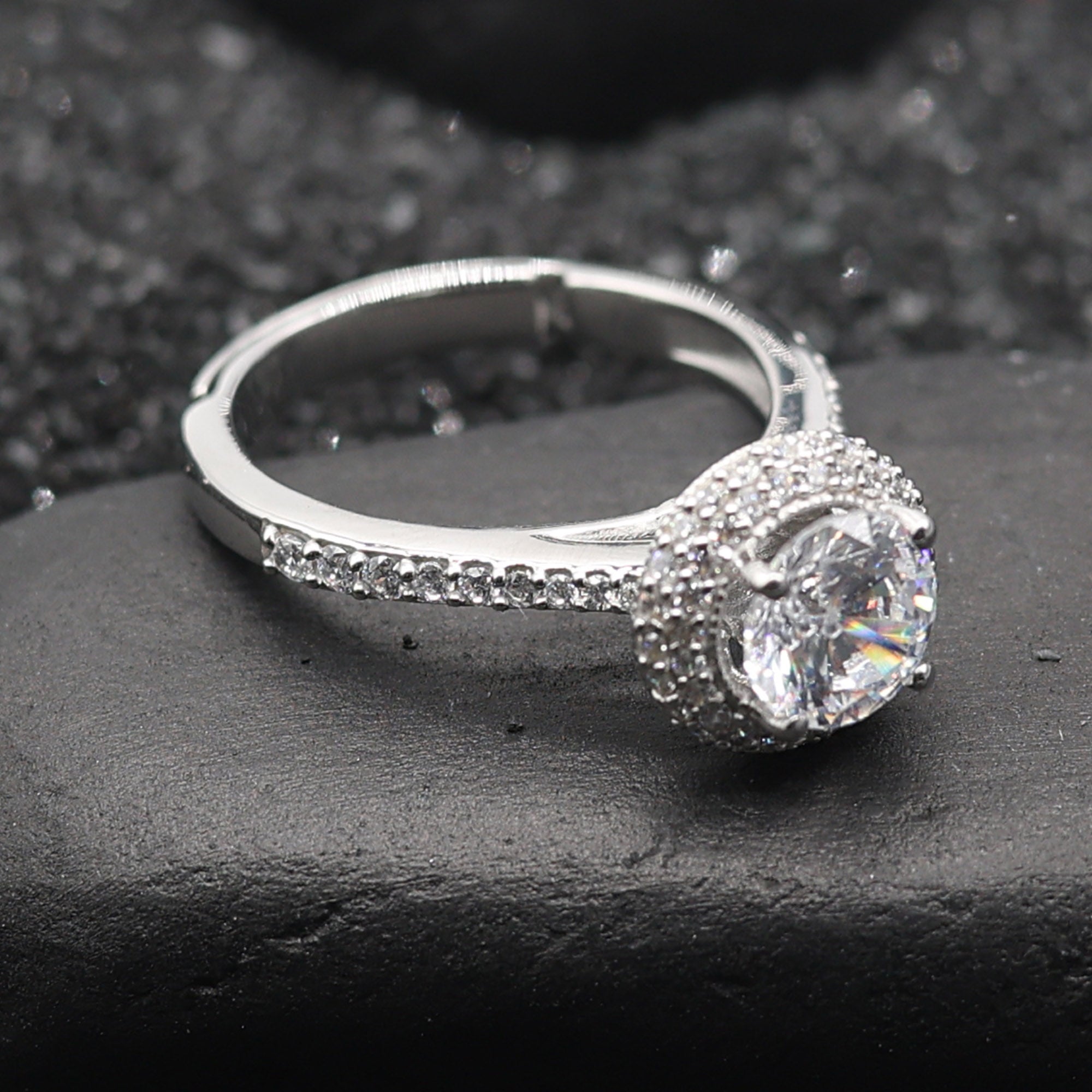American Diamond Double Halo Ring