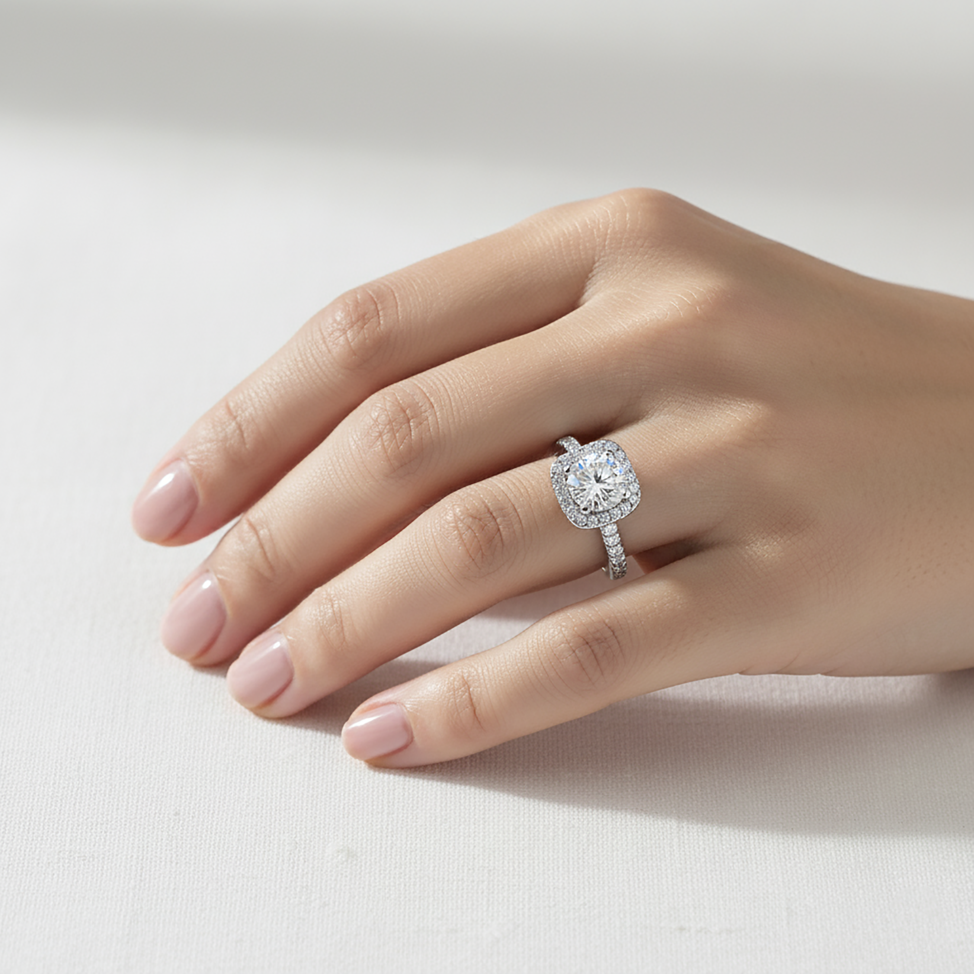 Classic Halo Solitaire Ring