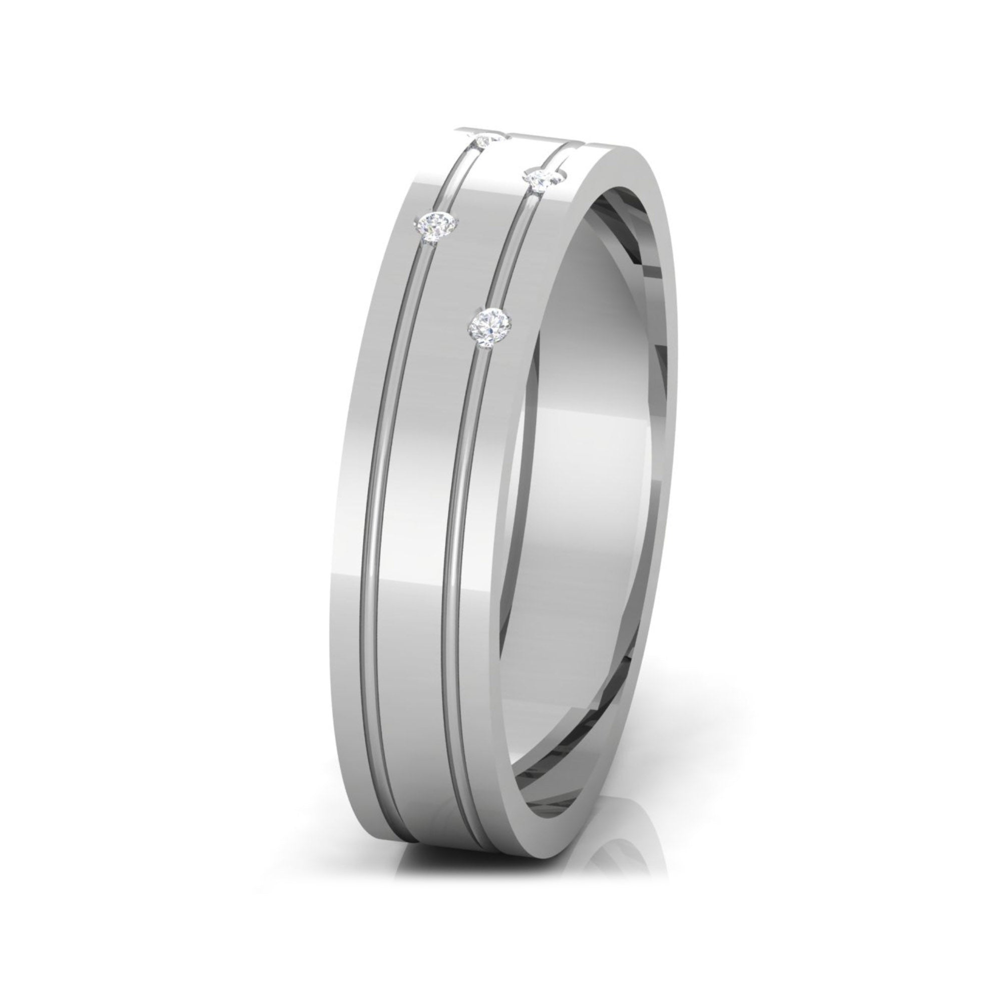 Modern Couple Diamond Band