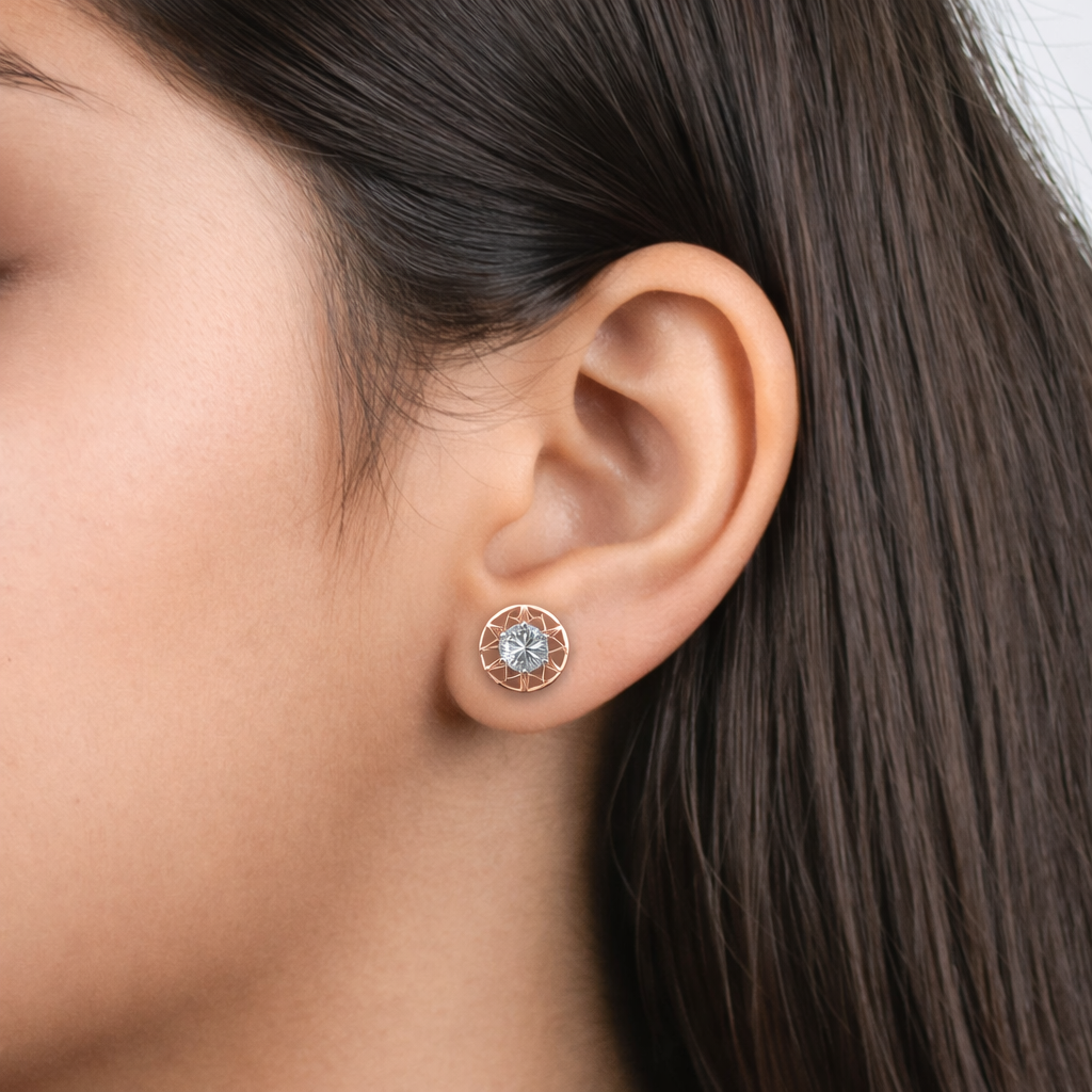 Rose Gold Geometric Stud Earrings