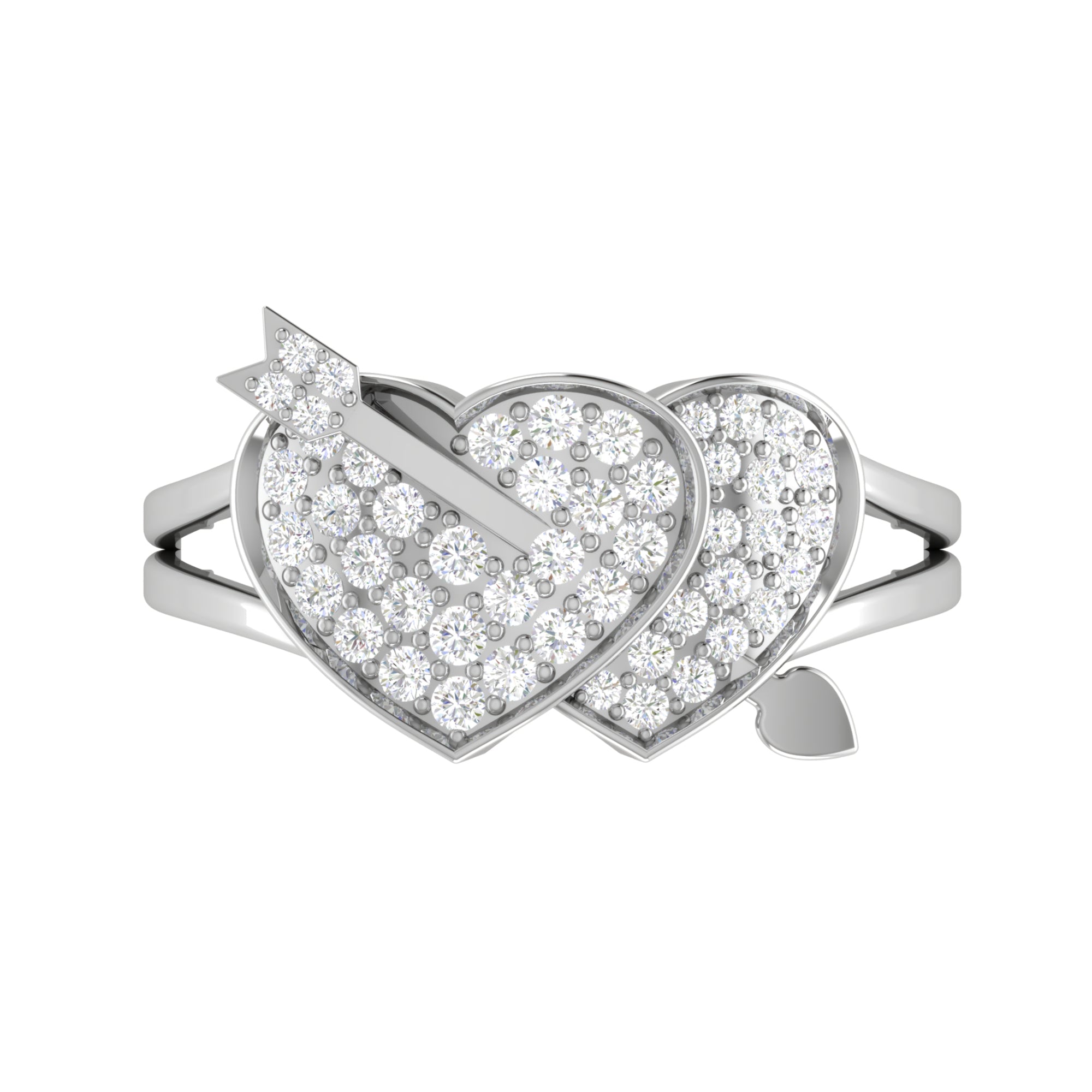 Double Heart Arrow Love Ring
