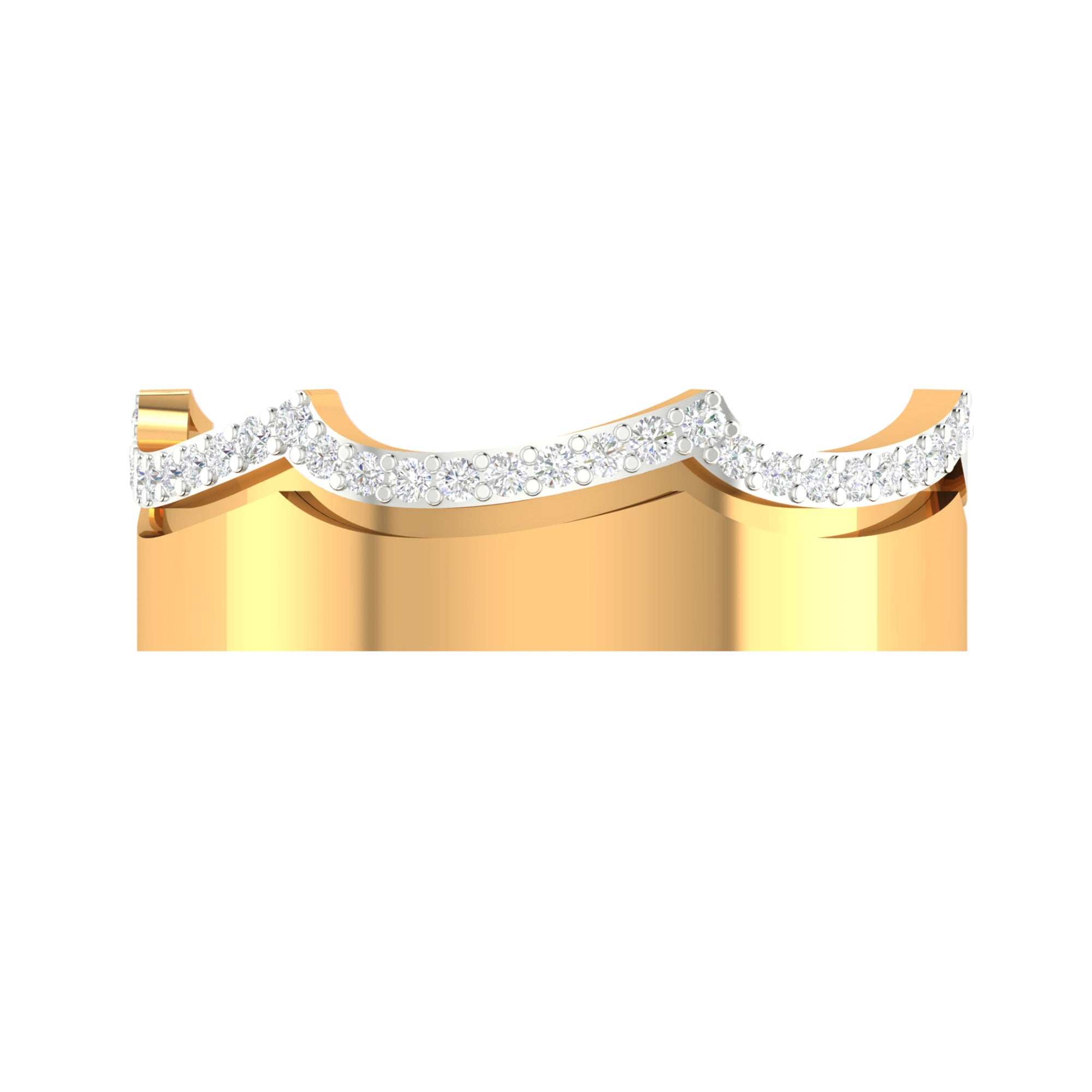 Gold Plated Crown Couple Band