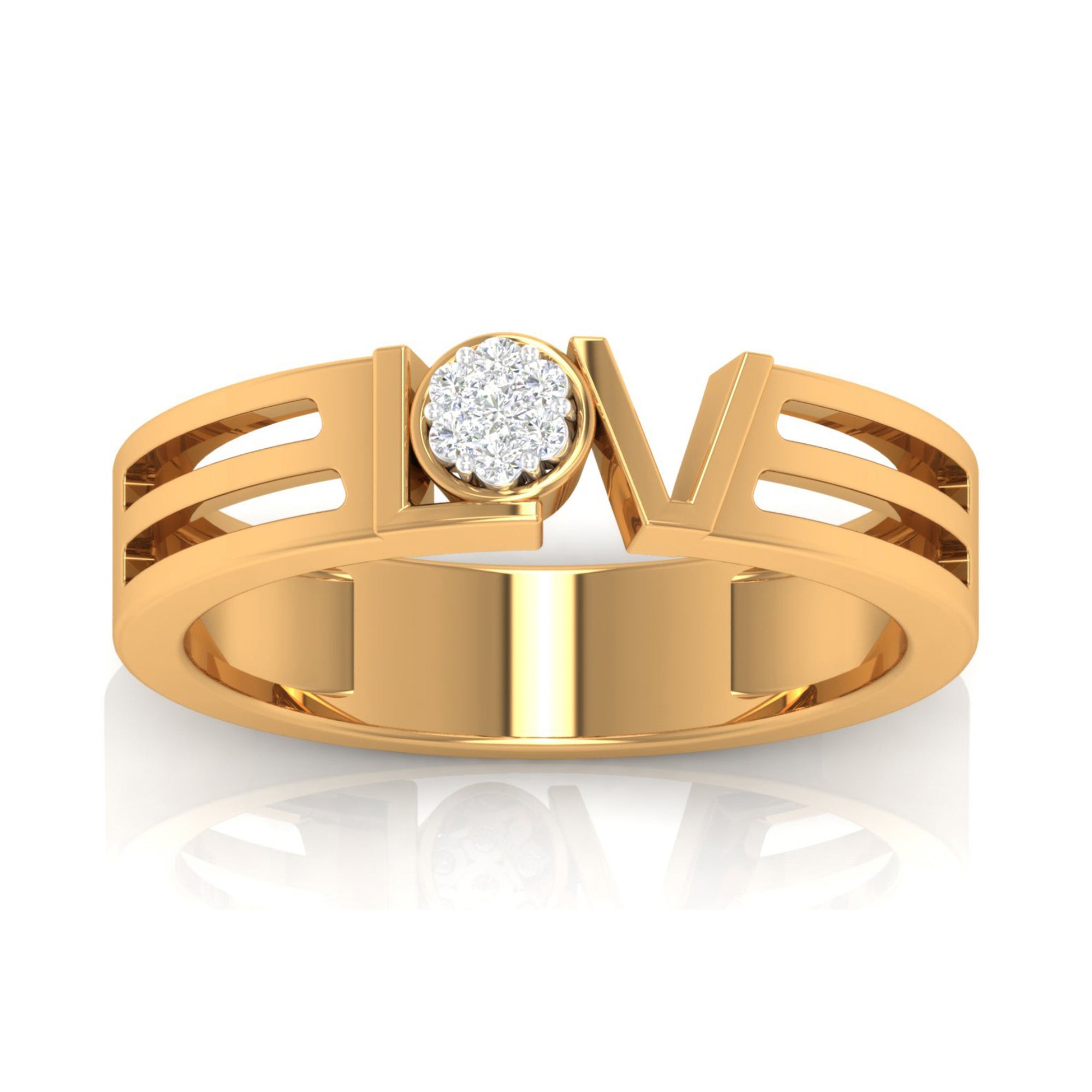 Gold Plated Love Script Band