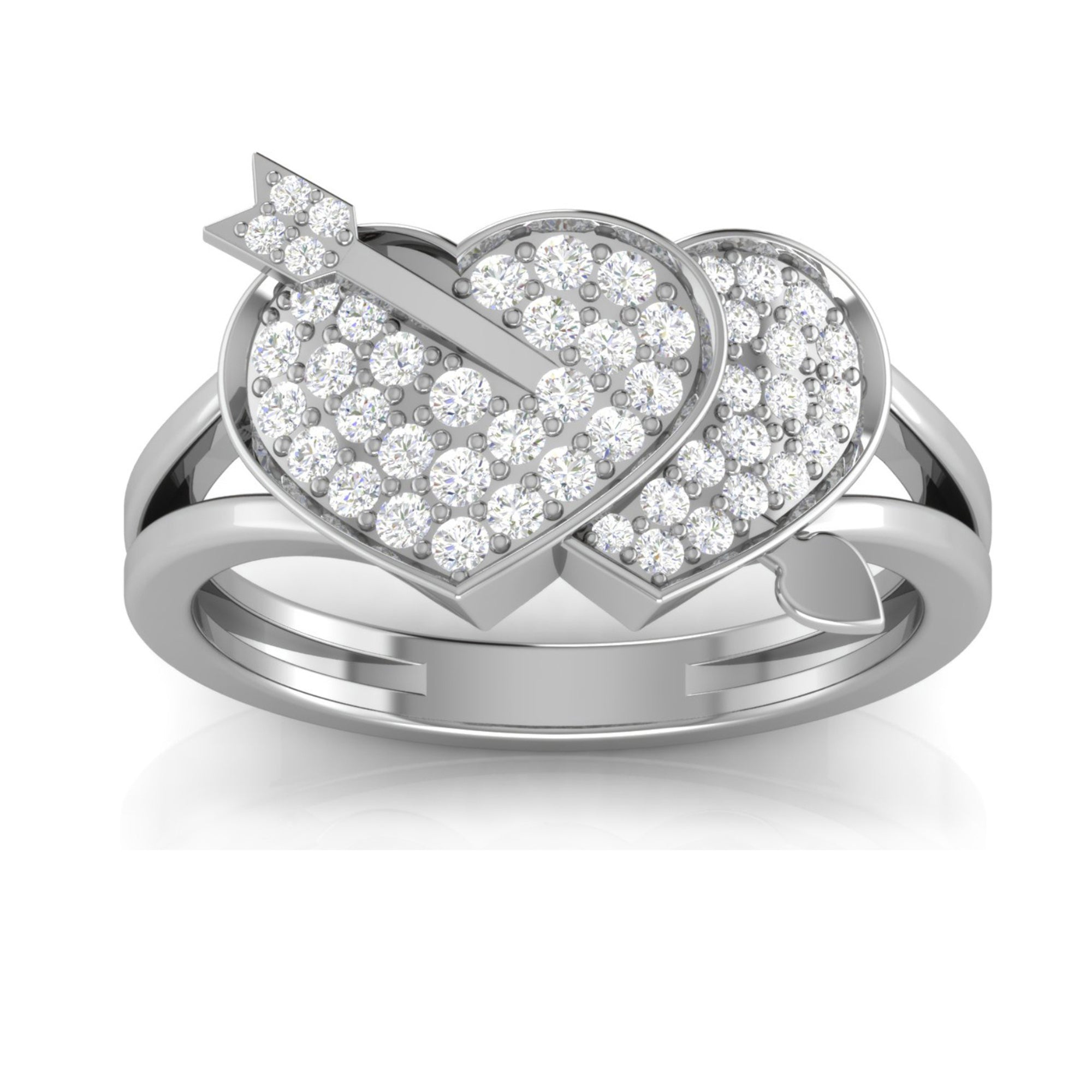 Double Heart Arrow Love Ring