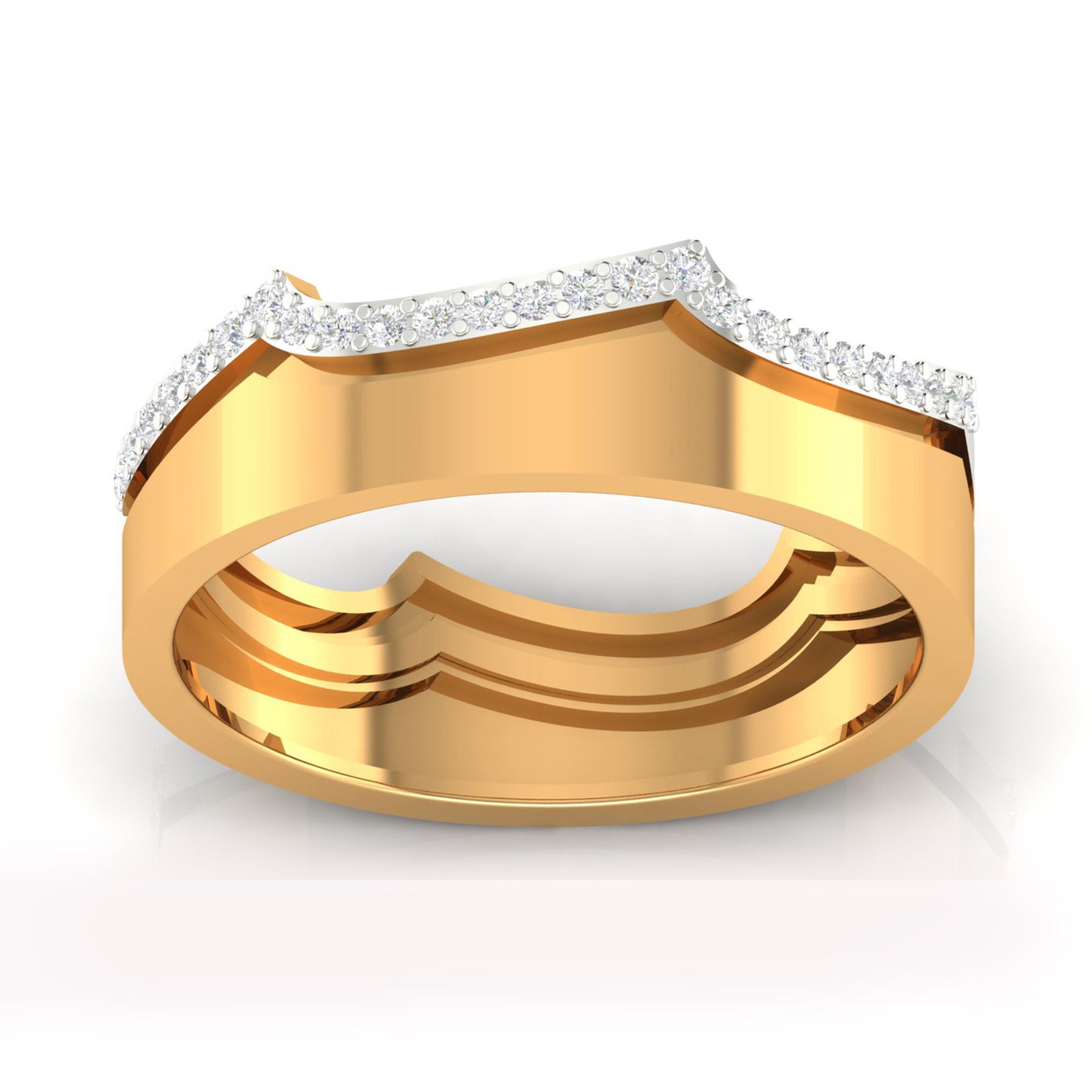 Gold Plated Crown Couple Band