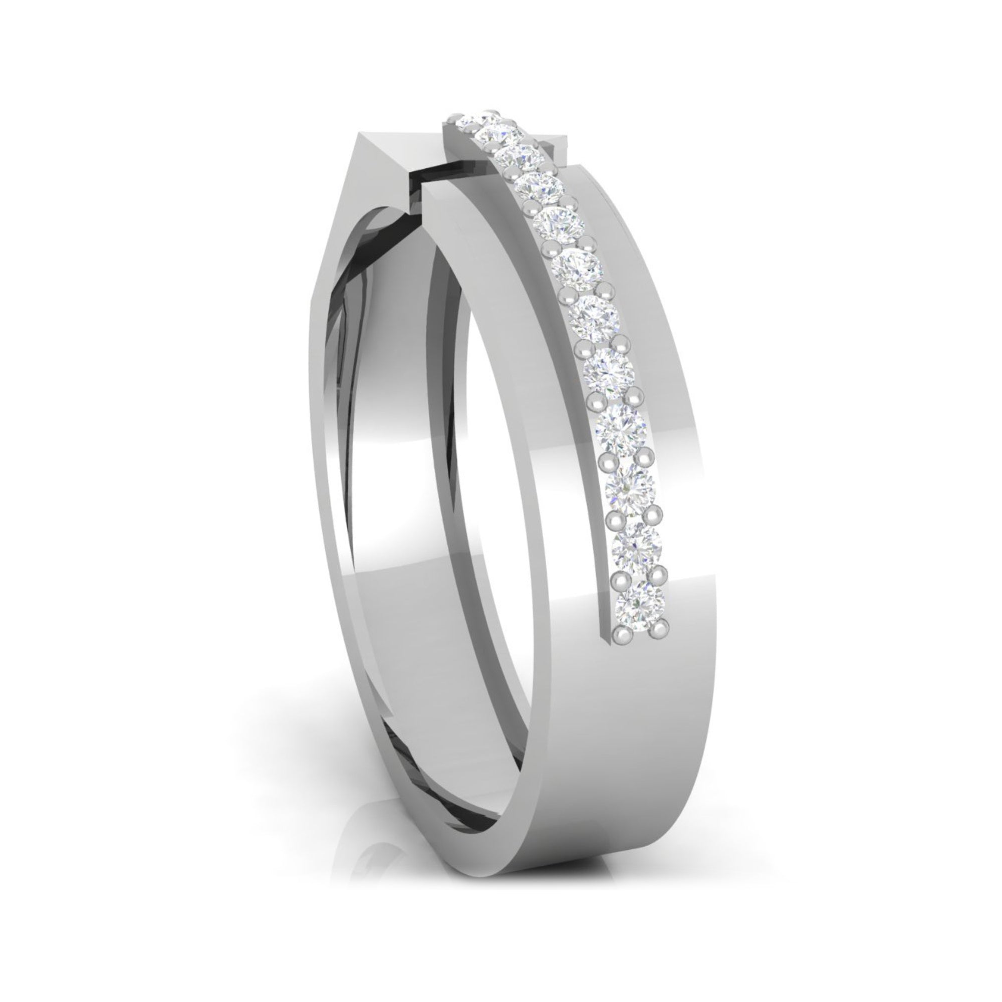 Sterling Silver Couple Band Ring Set