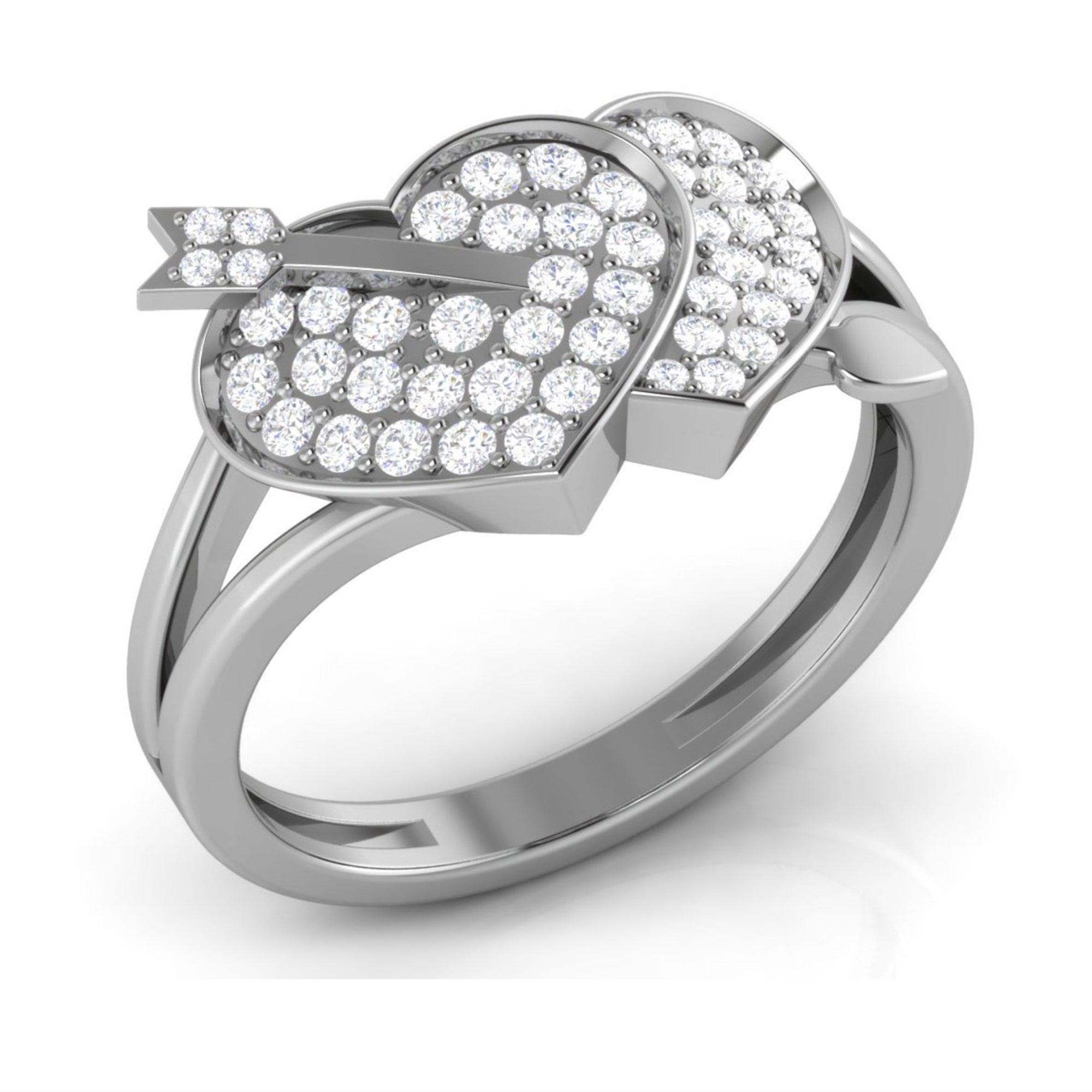Double Heart Arrow Love Ring