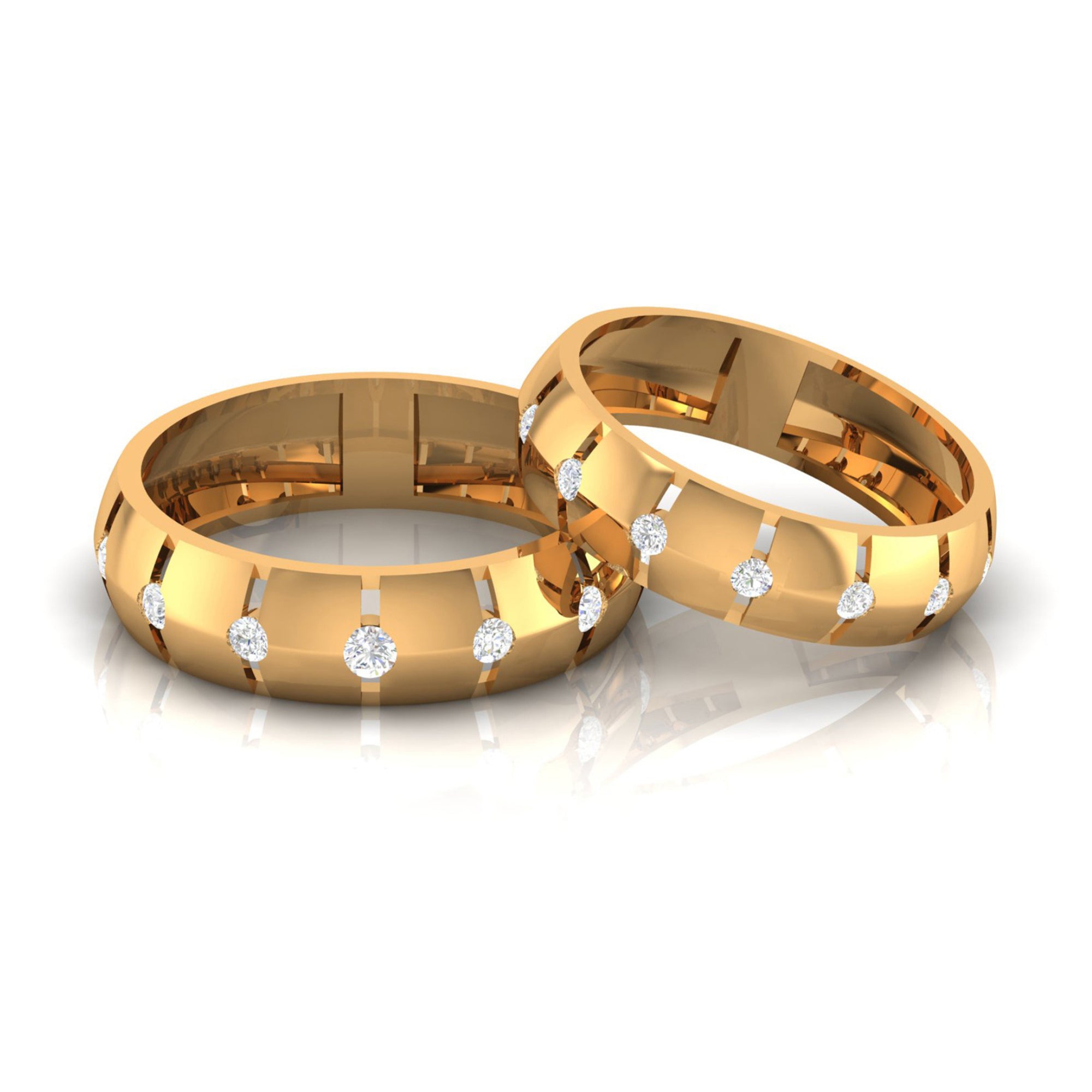 Stylish Gold Plated Couple Ring Set