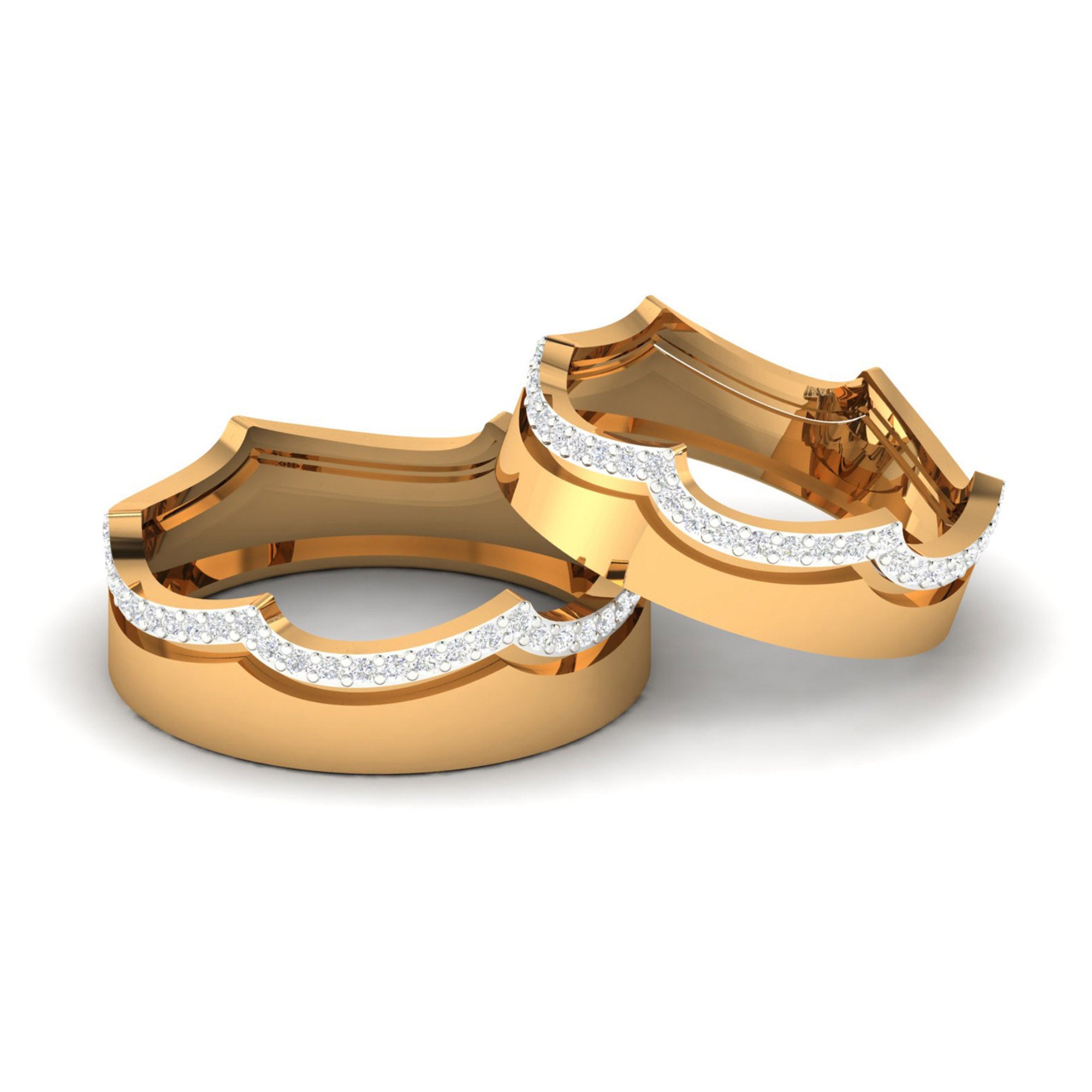 Gold Plated Crown Couple Band