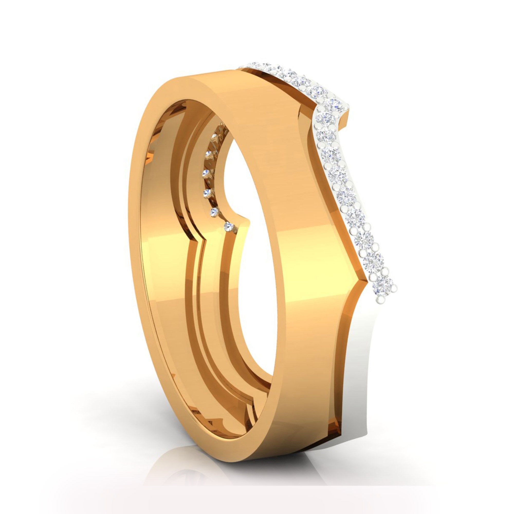 Gold Plated Crown Couple Band